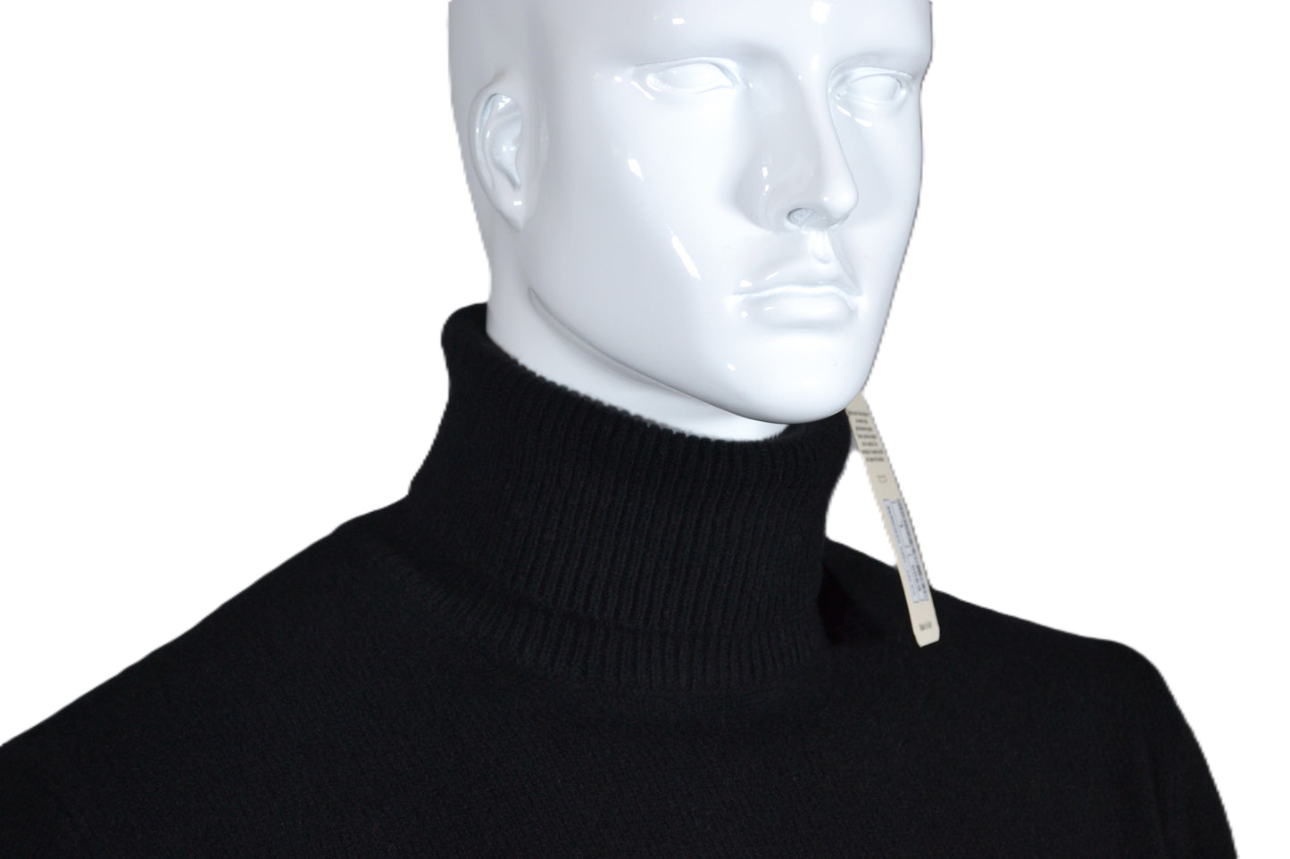 100% cashmere sweater, Made in Italy with high neck, black color