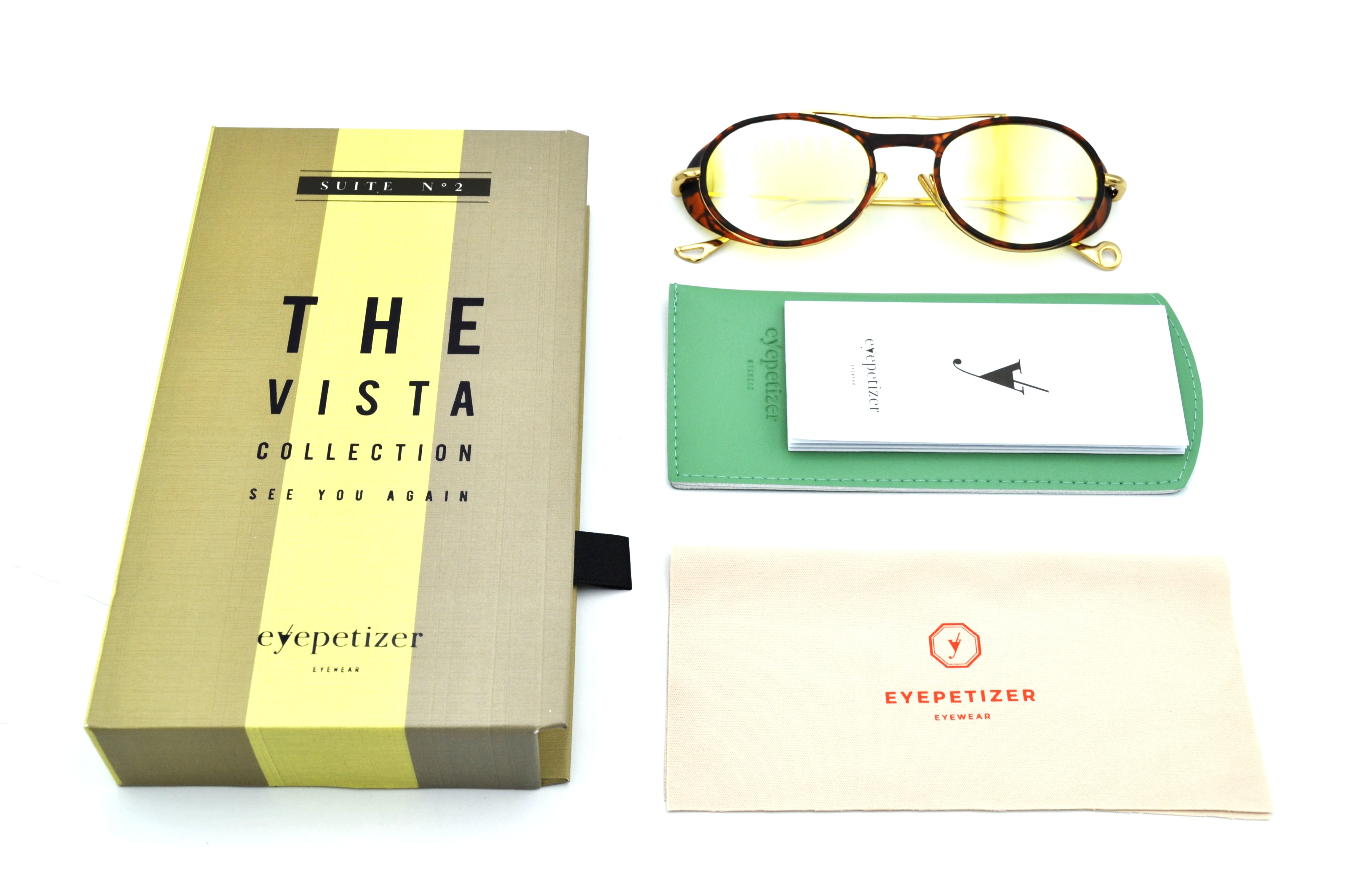 Gafas de sol Eyepetizer- HELEN, diseño ovalado de acetato y metal dorado, para mujer