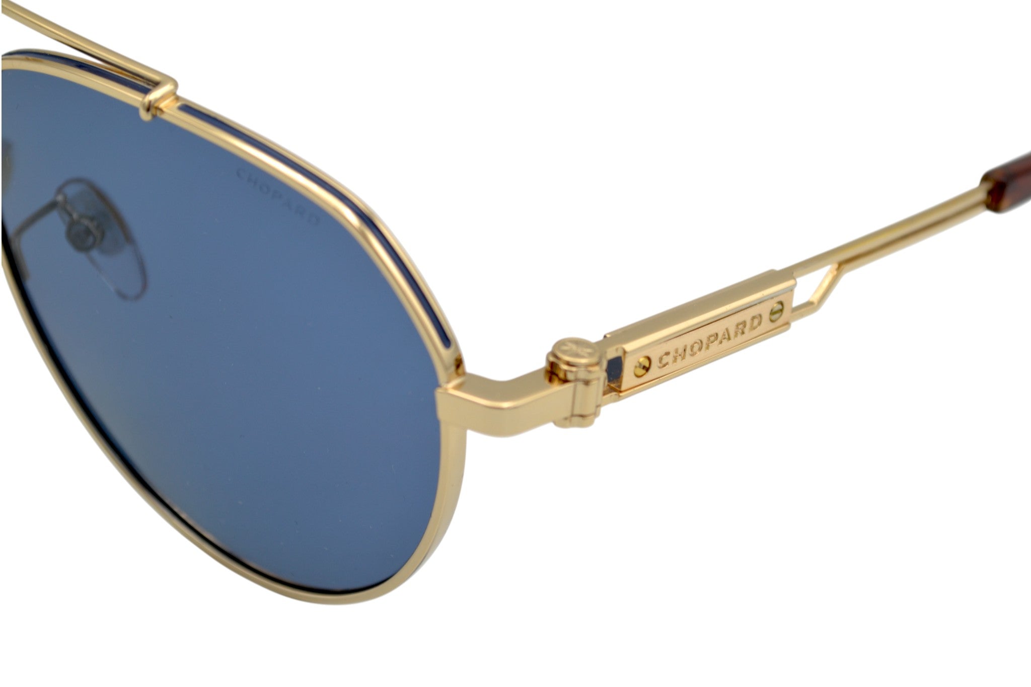 Gafas de sol Chopard SCHG63 400P Diseño de aviador dorado y plateado