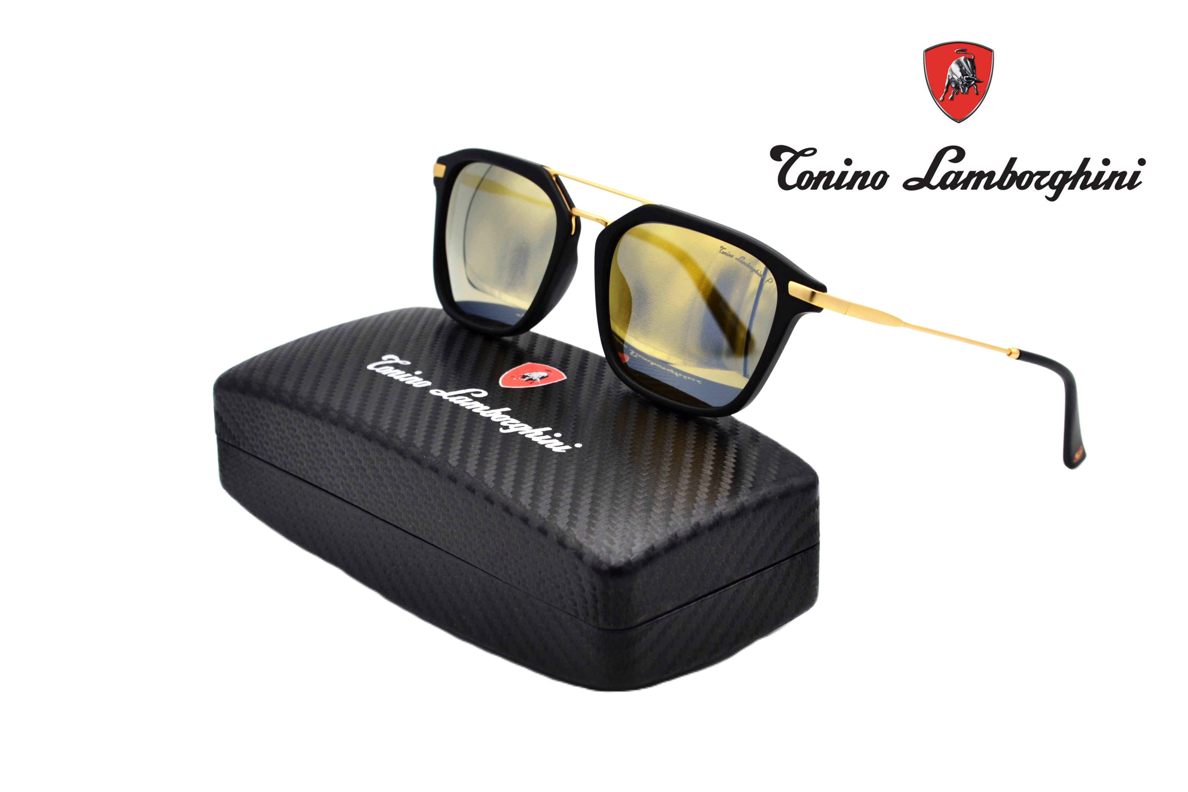 Gafas de sol Tonino Lamborghini TL905S03 Acetato i metal dorado, Lentes Polarizadas