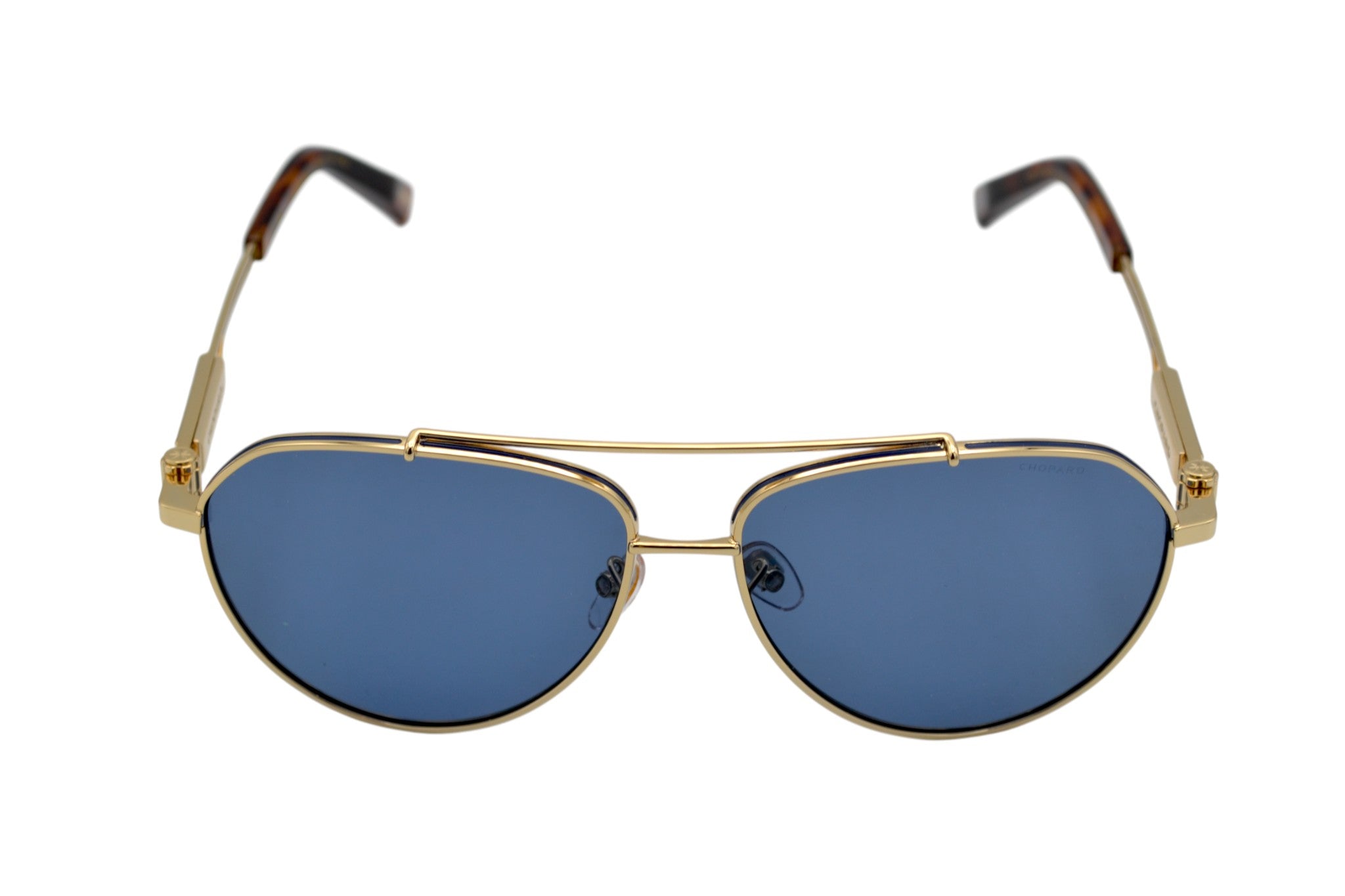 Gafas de sol Chopard SCHG63 400P Diseño de aviador dorado y plateado