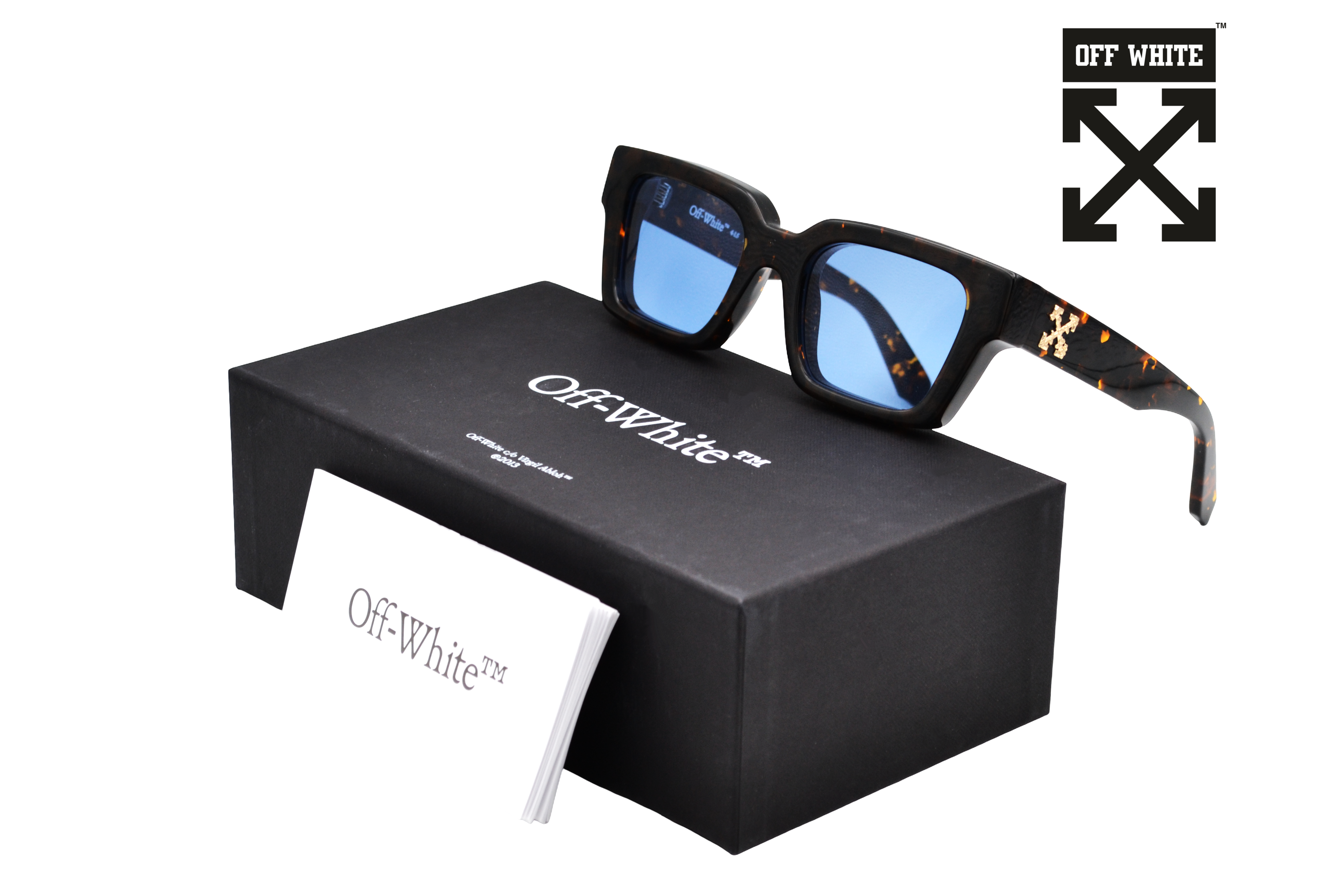 Gafas de sol Off White - VIRGIL OERI008 - Diseño de Acetato negro, para hombre