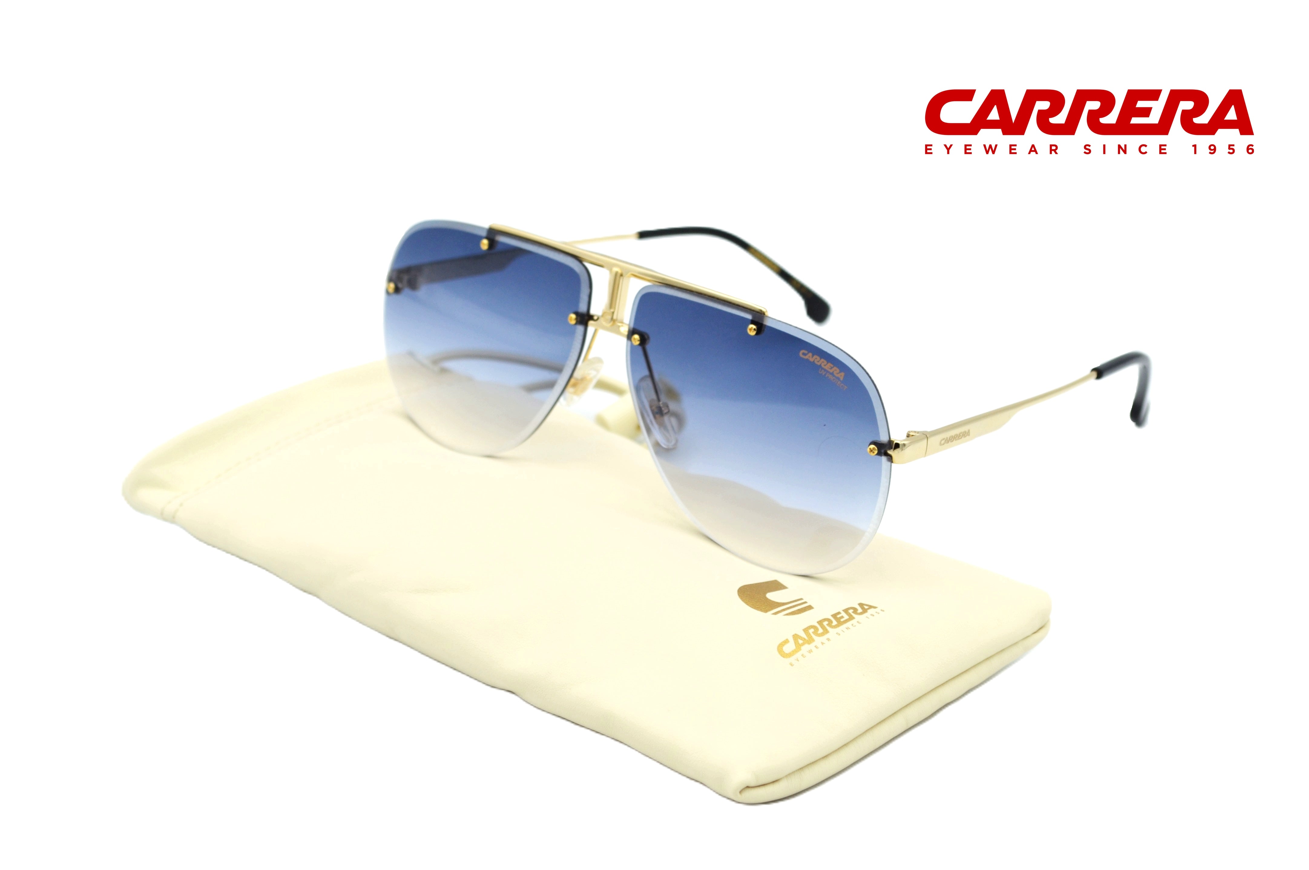 CARRERA sunglasses for men, rectangular design, gold metal 1052S RHL08