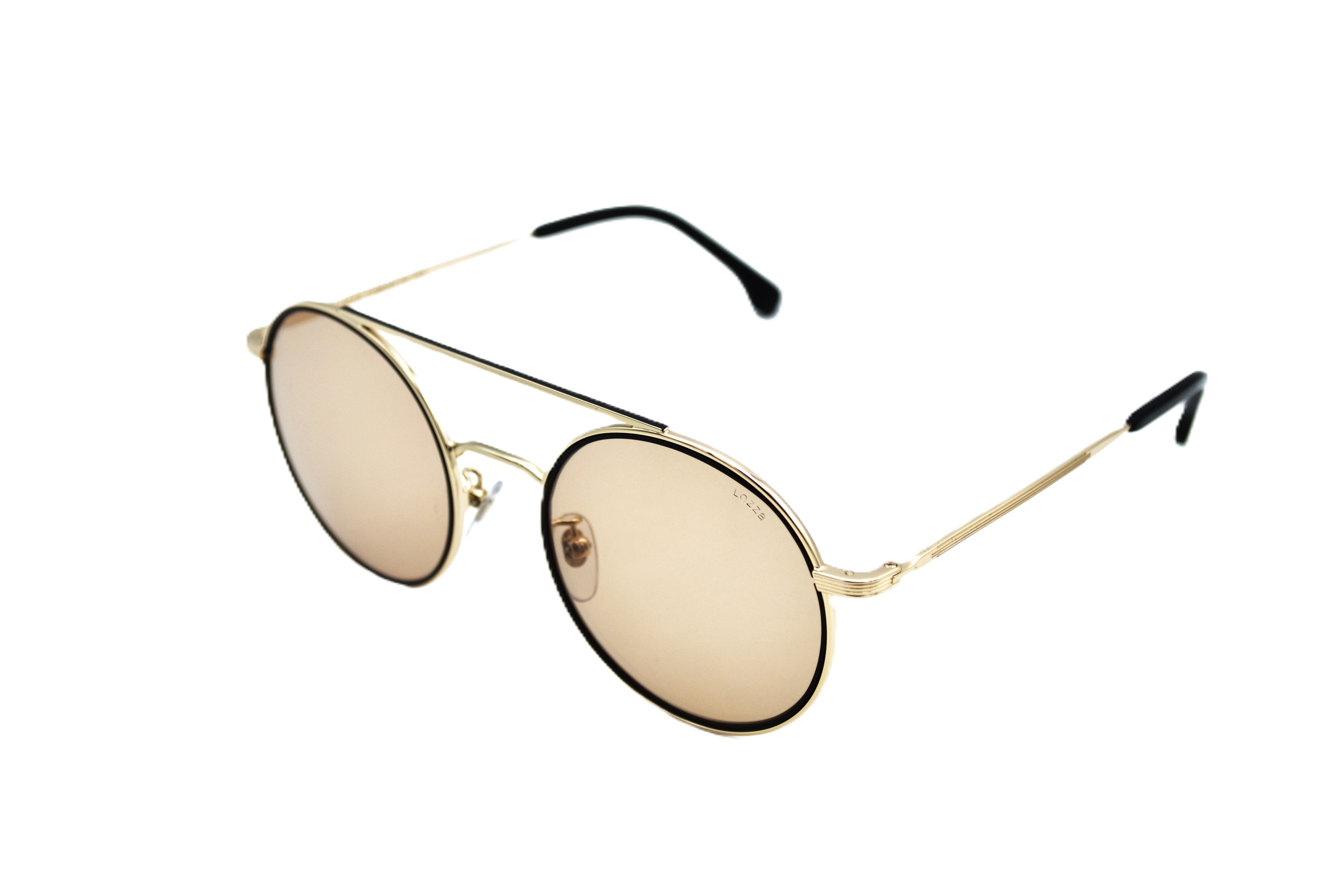 Lozza SL2335M 301C Sunglasses - Round Gold Metal Design Unisex