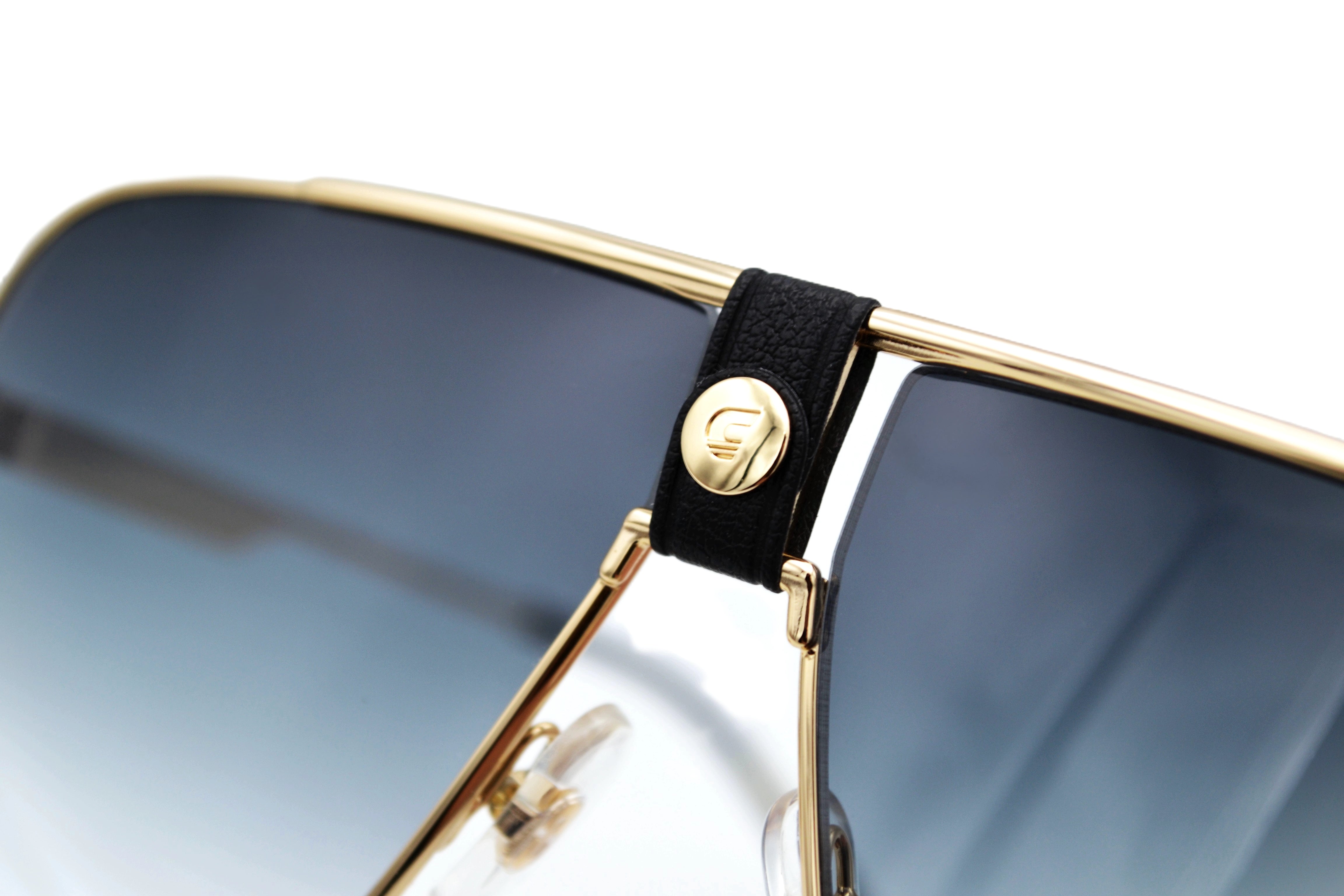 CARRERA men's sunglasses, rectangular leather and gold metal 1018S 2M29K