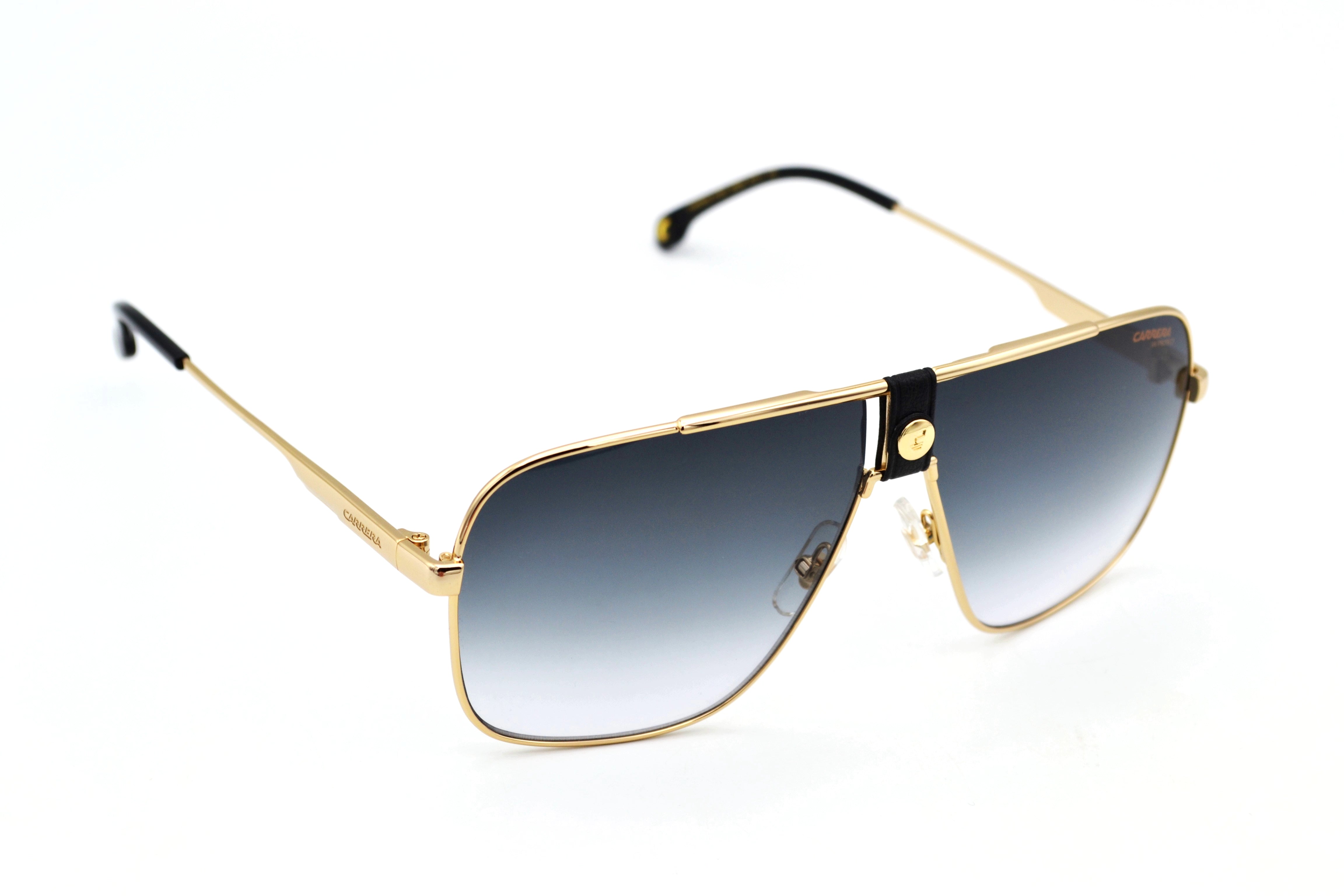 CARRERA men's sunglasses, rectangular leather and gold metal 1018S 2M29K