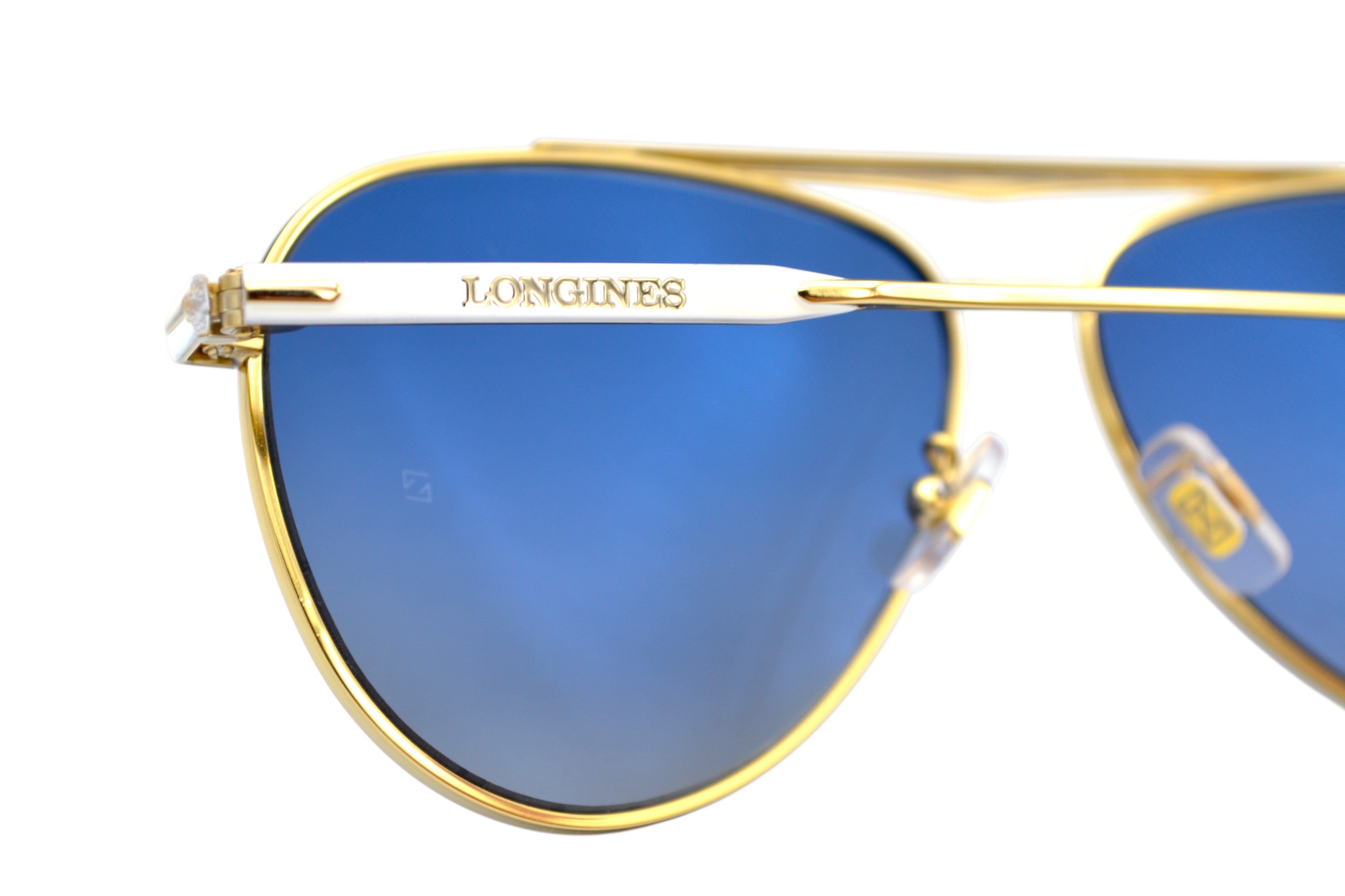 Gafas de sol Longines - LG0005H 30X Diseño clásico de Aviador, metal blanco para hombre