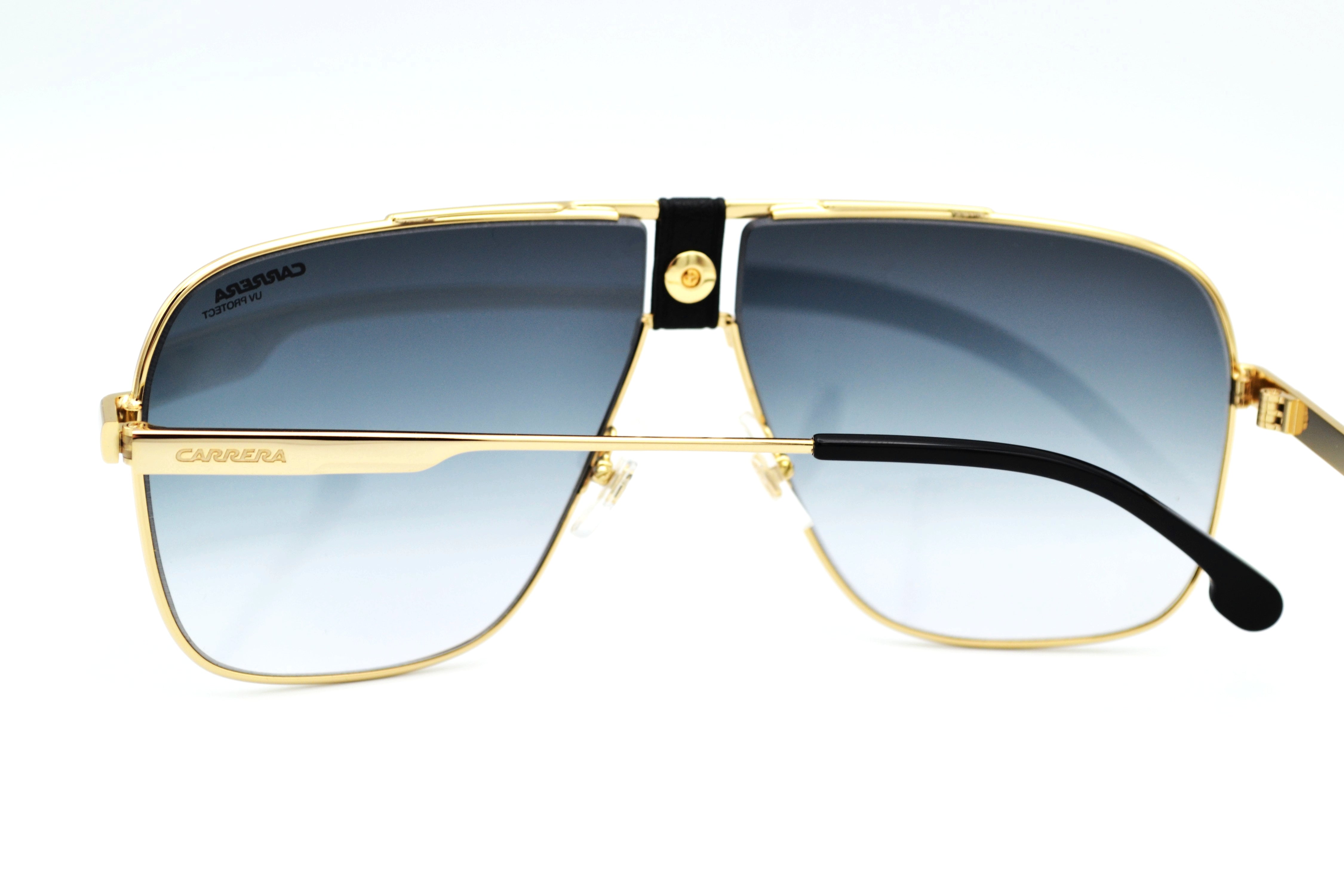 CARRERA men's sunglasses, rectangular leather and gold metal 1018S 2M29K