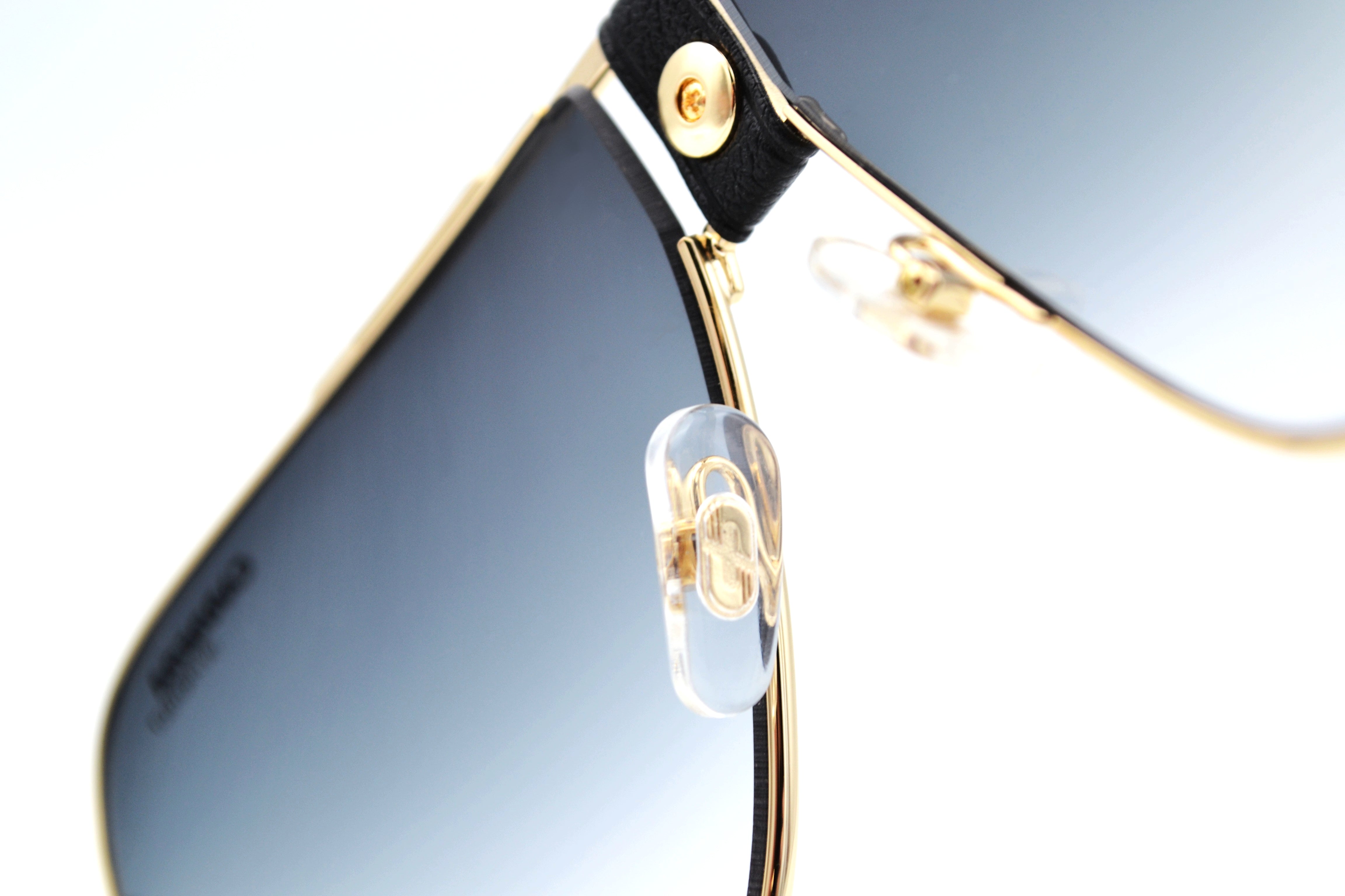 CARRERA men's sunglasses, rectangular leather and gold metal 1018S 2M29K