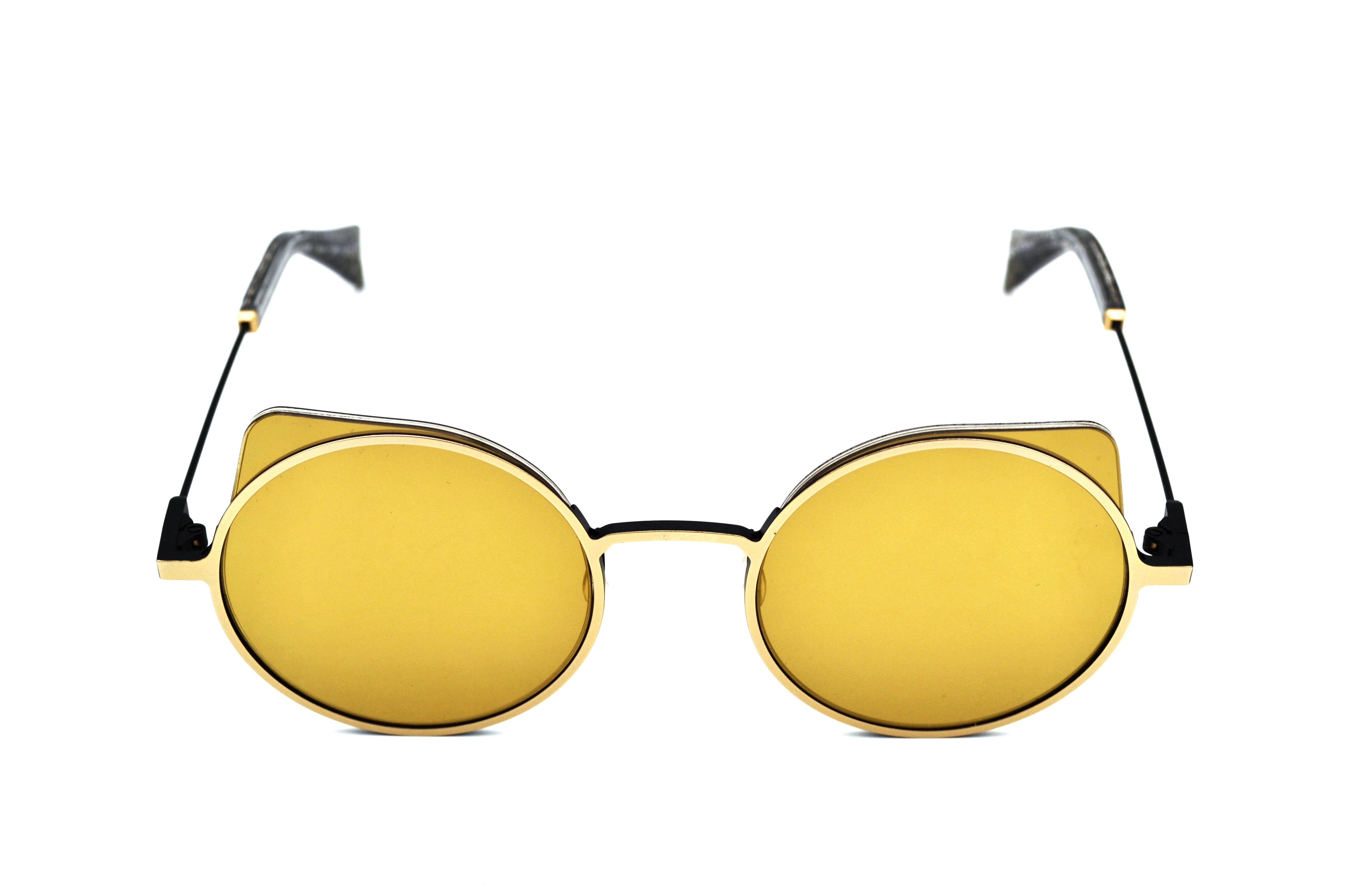 Gafas de sol Yohji Yamamoto YY7030 479 Diseño de acetato y metal dorado Unisex