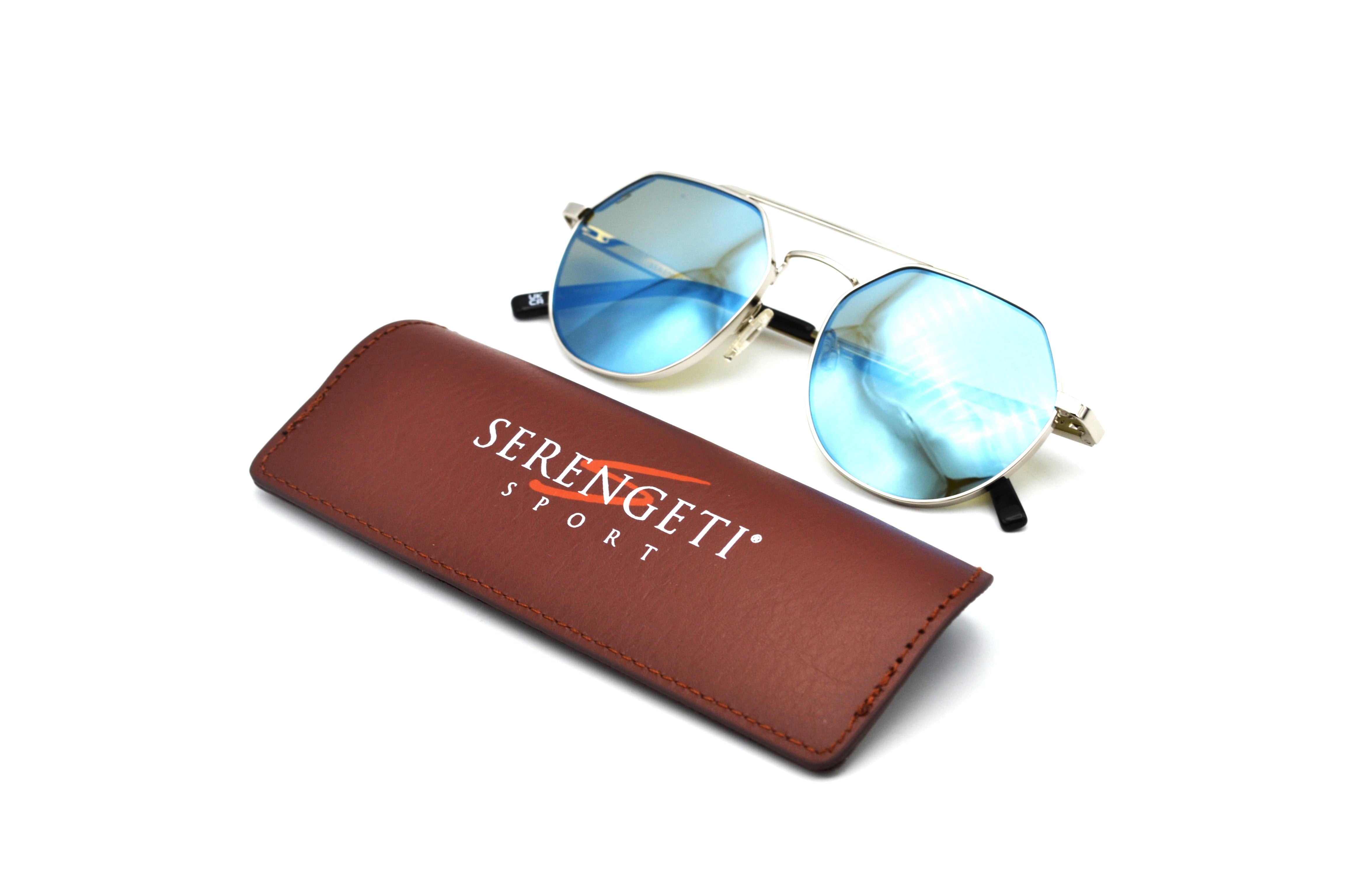 Gafas de sol Serengeti SHELBY SS533004 Diseño de metal plateado, unisex