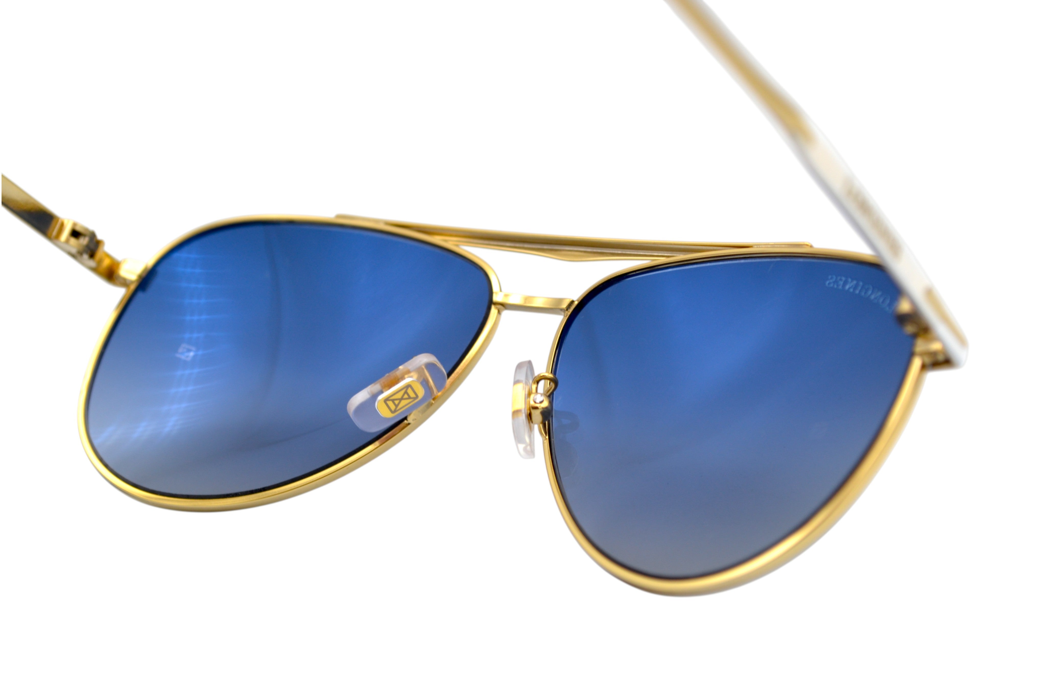 Gafas de sol Longines - LG0005H 30X Diseño clásico de Aviador, metal blanco para hombre