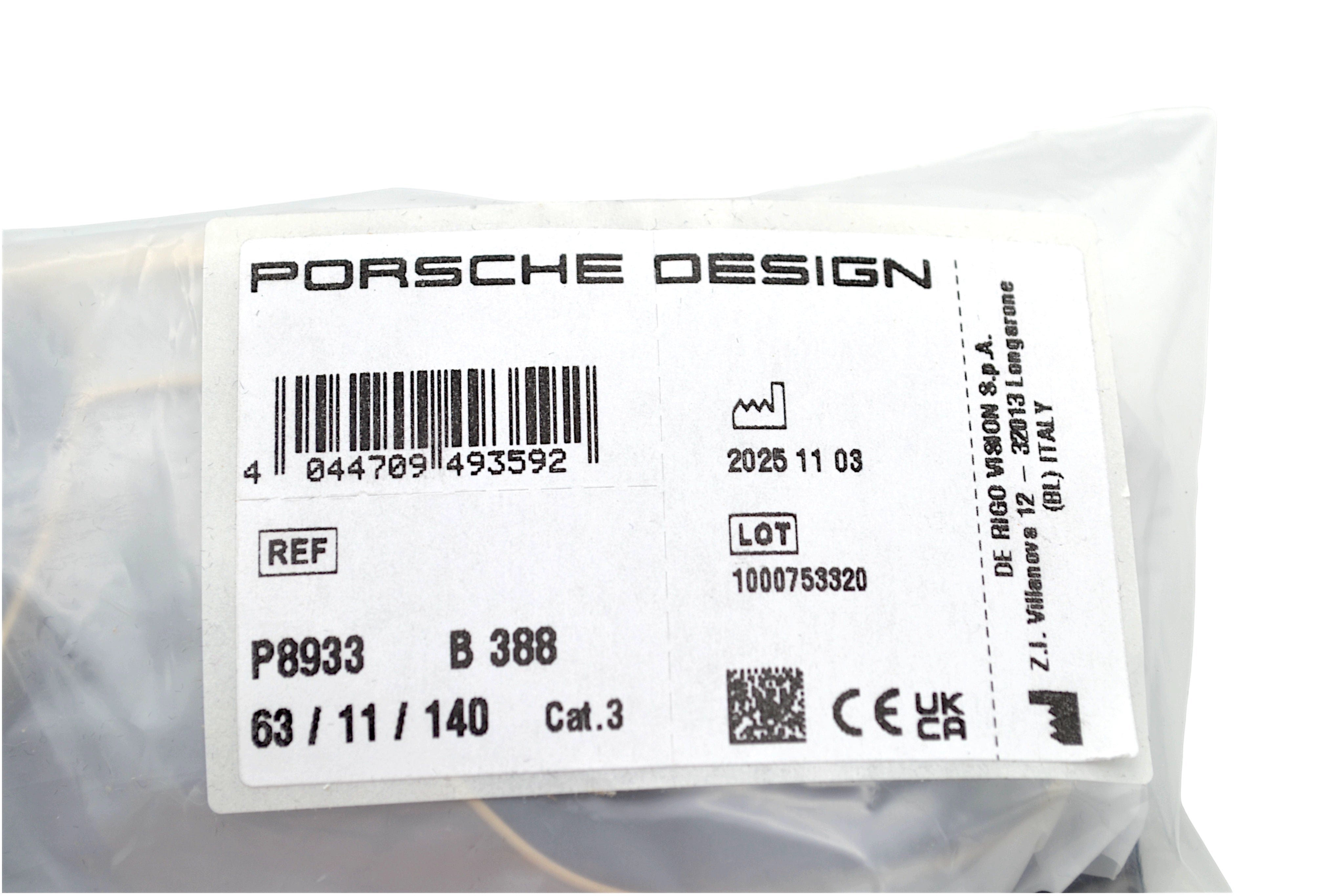 Gafas de sol Porsche Design P8933B - fabricada en Italia por De Rigo, para hombre