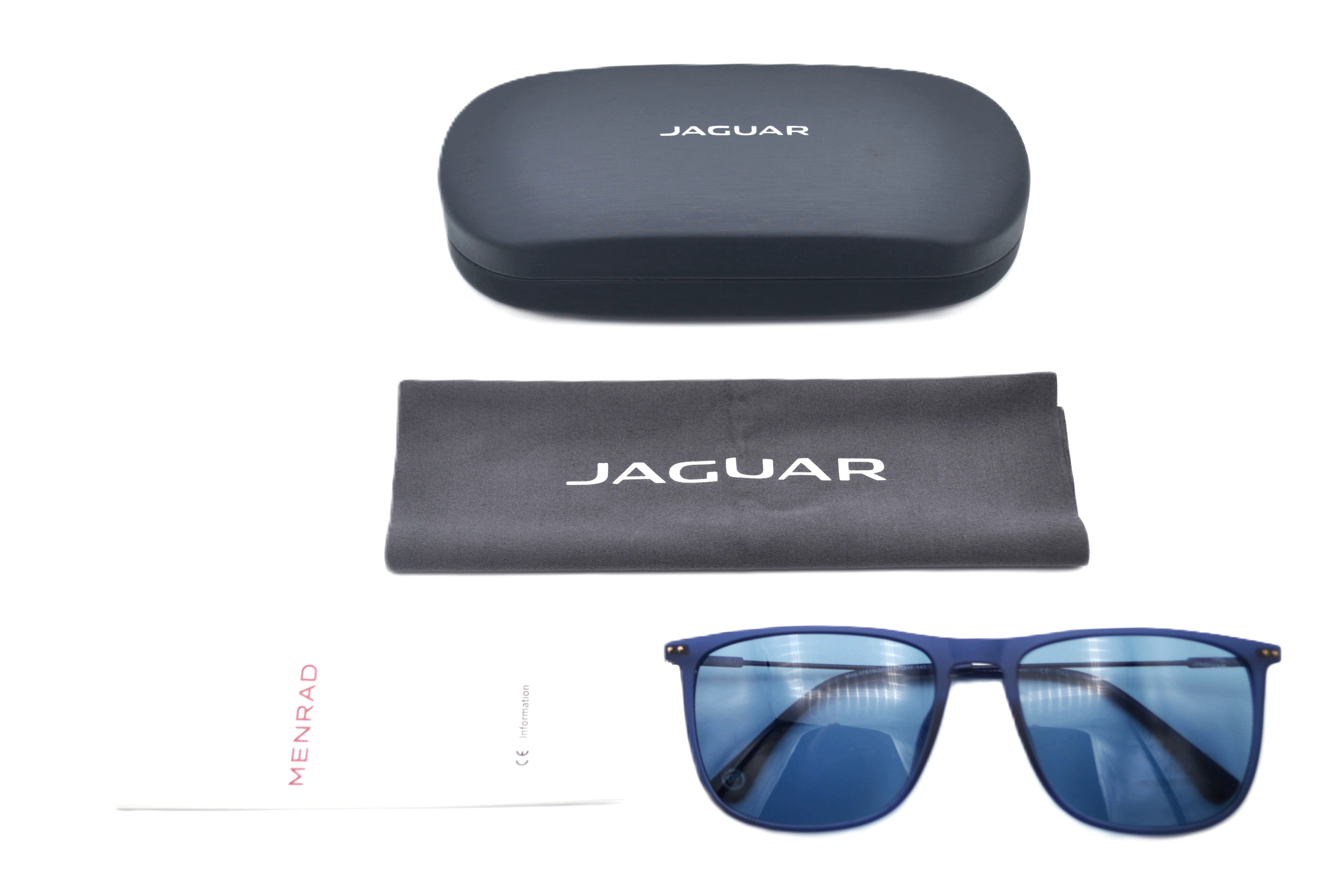 Jaguar Gafas de sol 37616-3100 - Diseño clásico de acetato clásico con montura y lentes azules para hombre