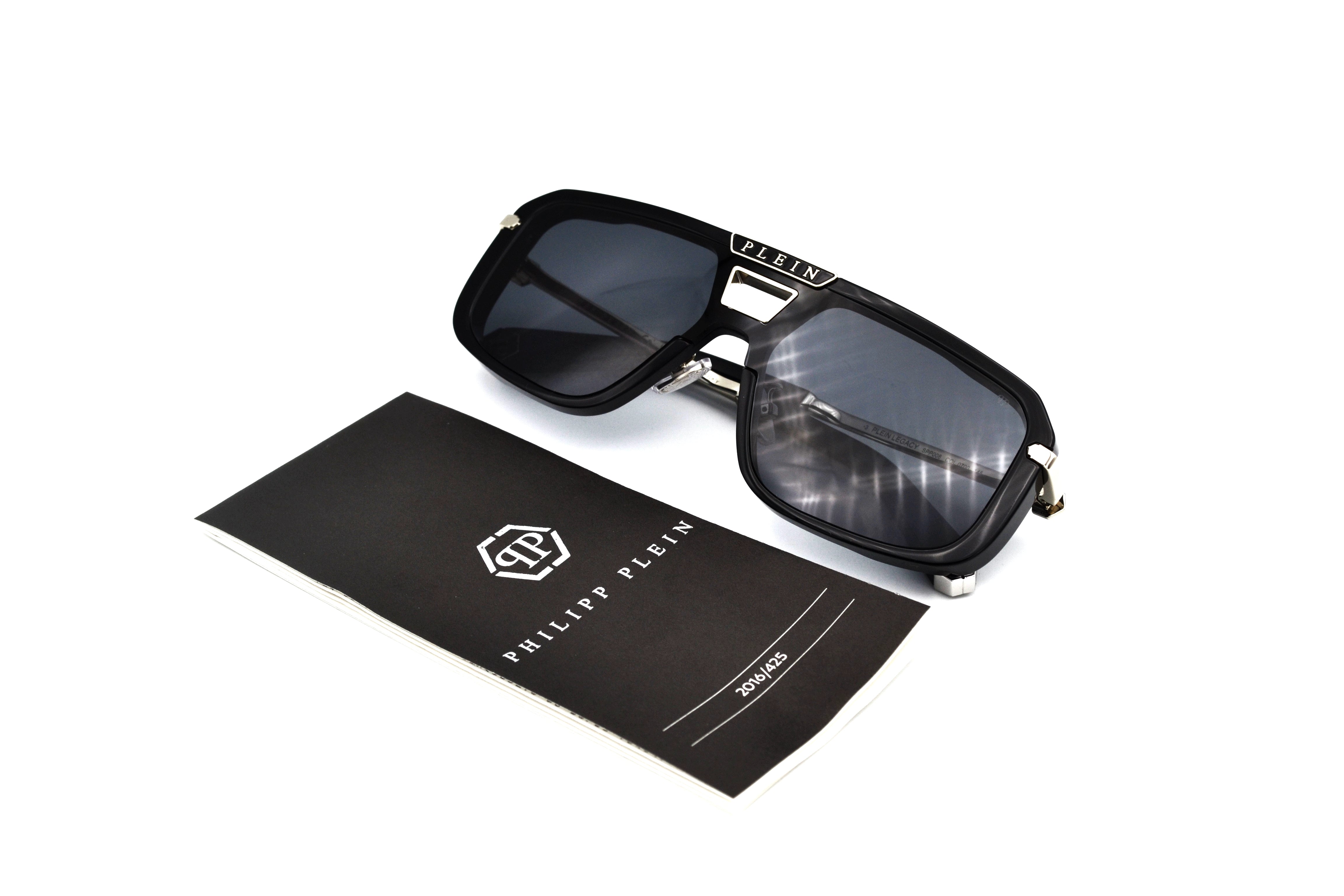 Philipp Plein Sunglasses - Plein Legacy SPP008, Acetate and silver metal design for men