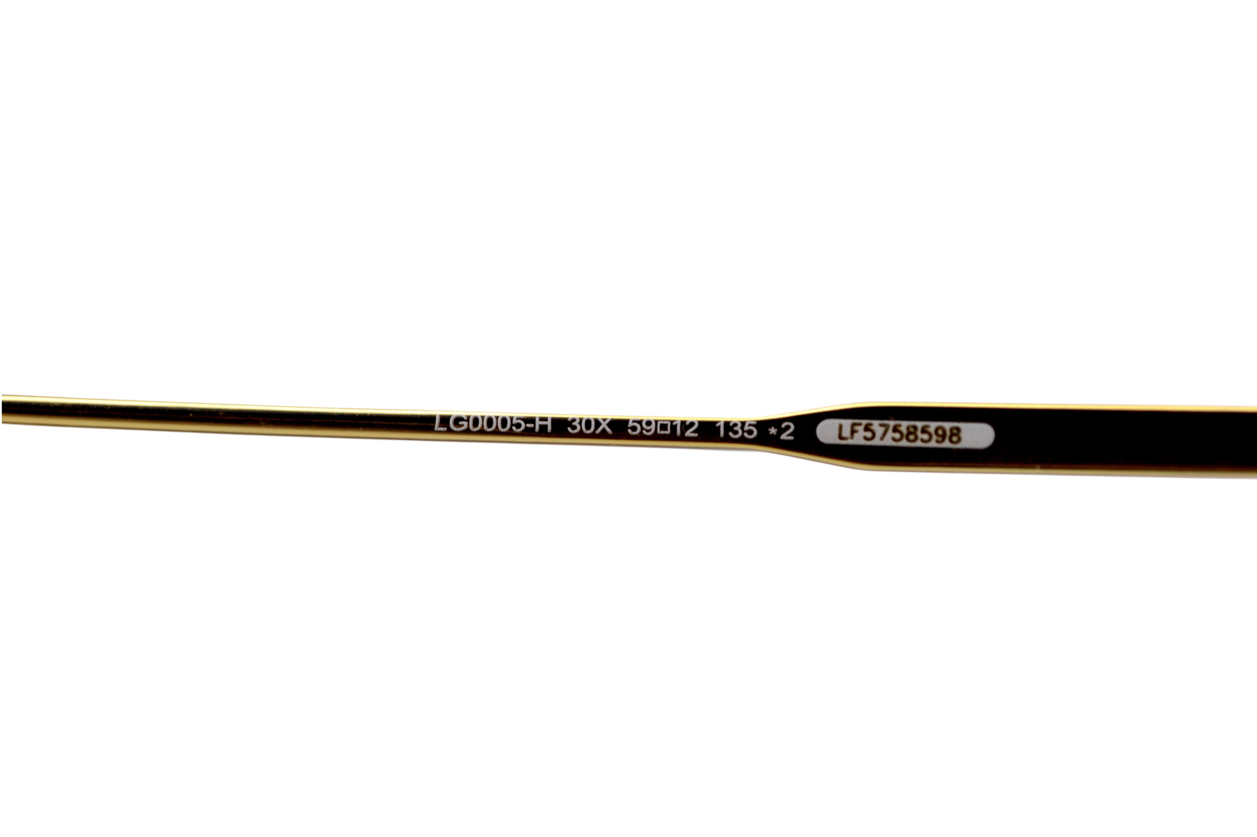 Gafas de sol Longines - LG0005H 30X Diseño clásico de Aviador, metal blanco para hombre