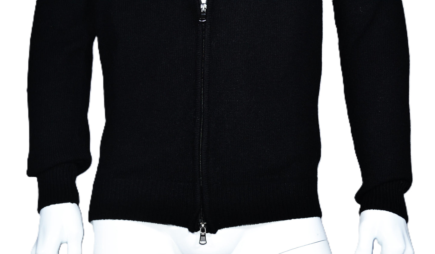 100% cashmere cardigan sweater, Made in Italy with zipper, black color