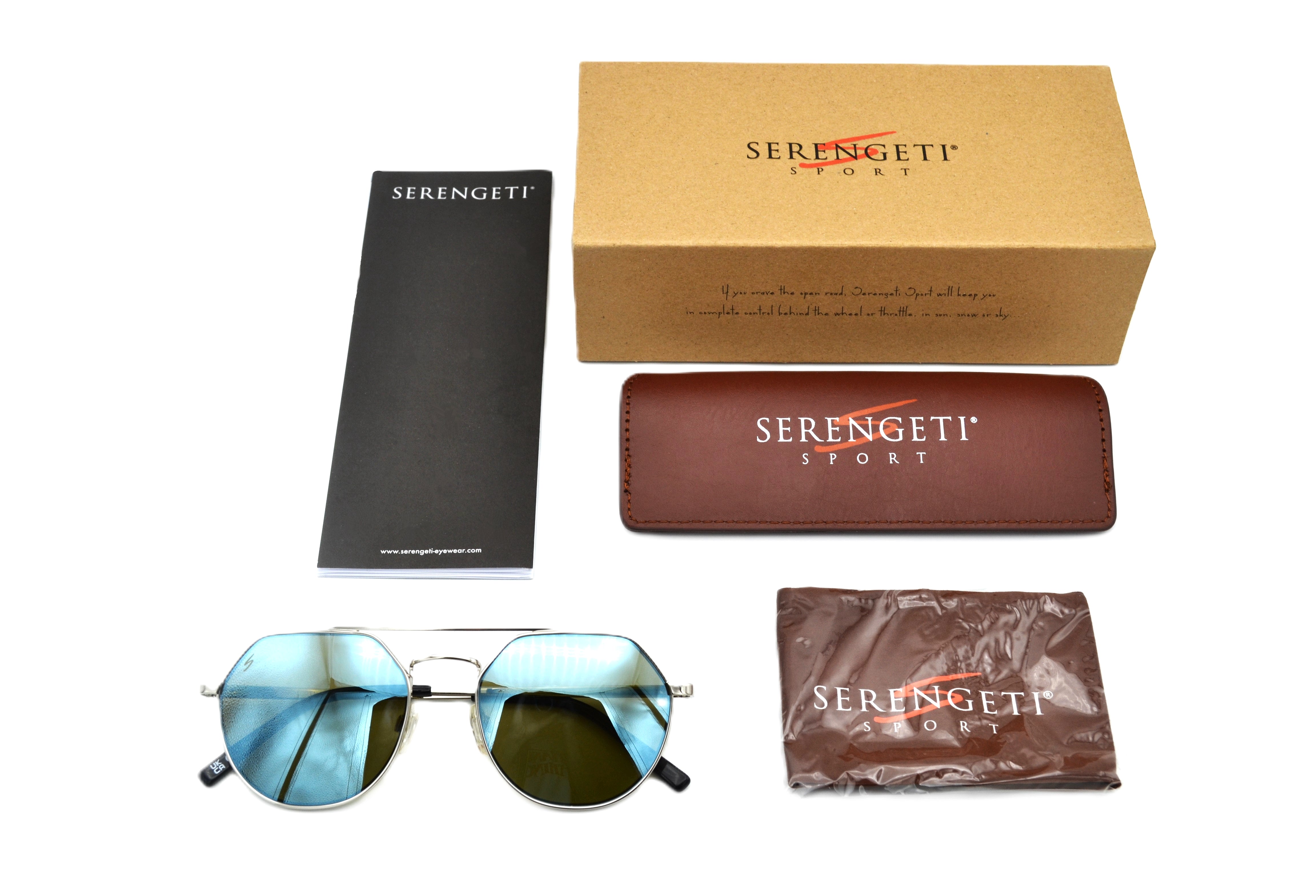 Gafas de sol Serengeti SHELBY SS533004 Diseño de metal plateado, unisex