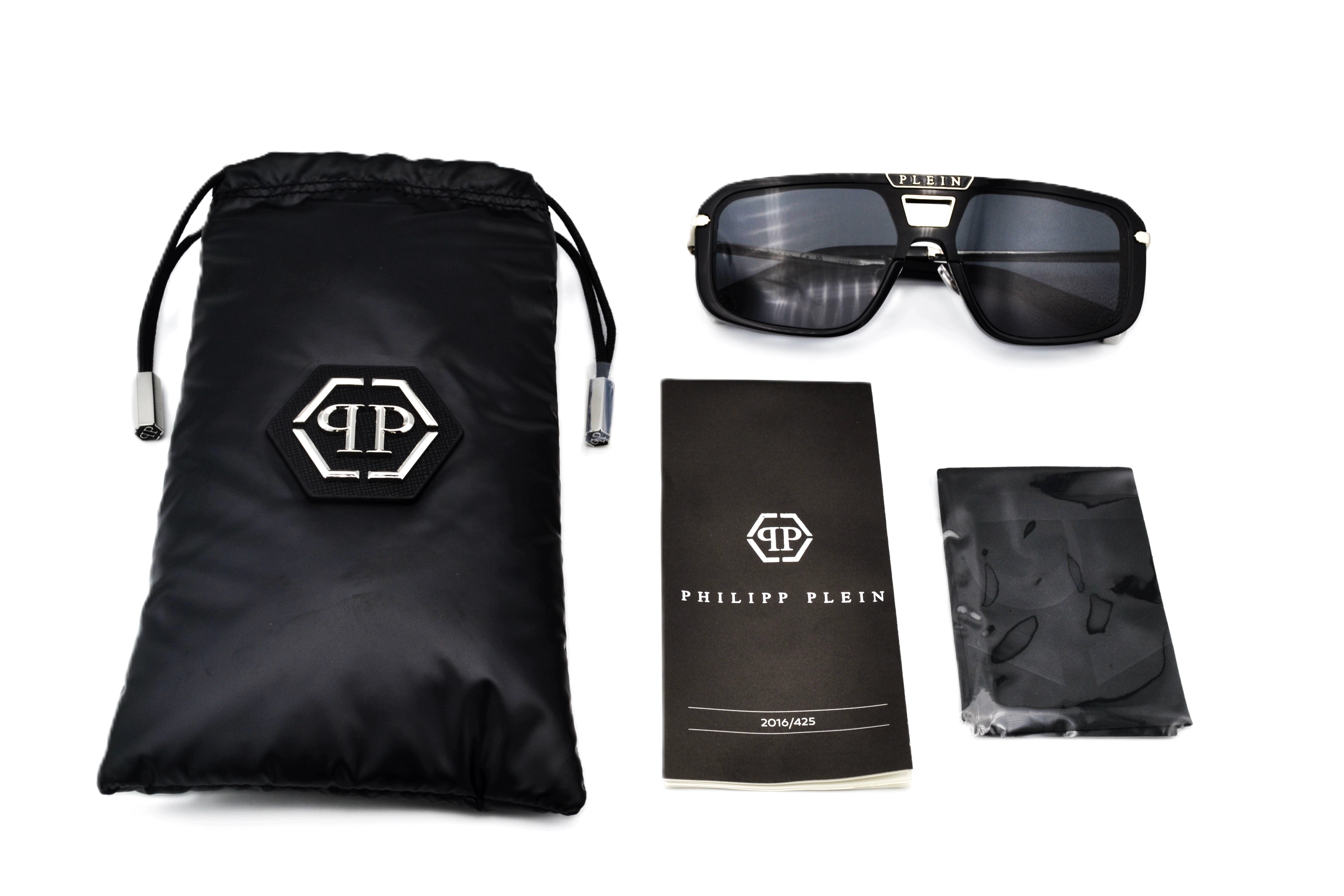 Philipp Plein Sunglasses - Plein Legacy SPP008, Acetate and silver metal design for men