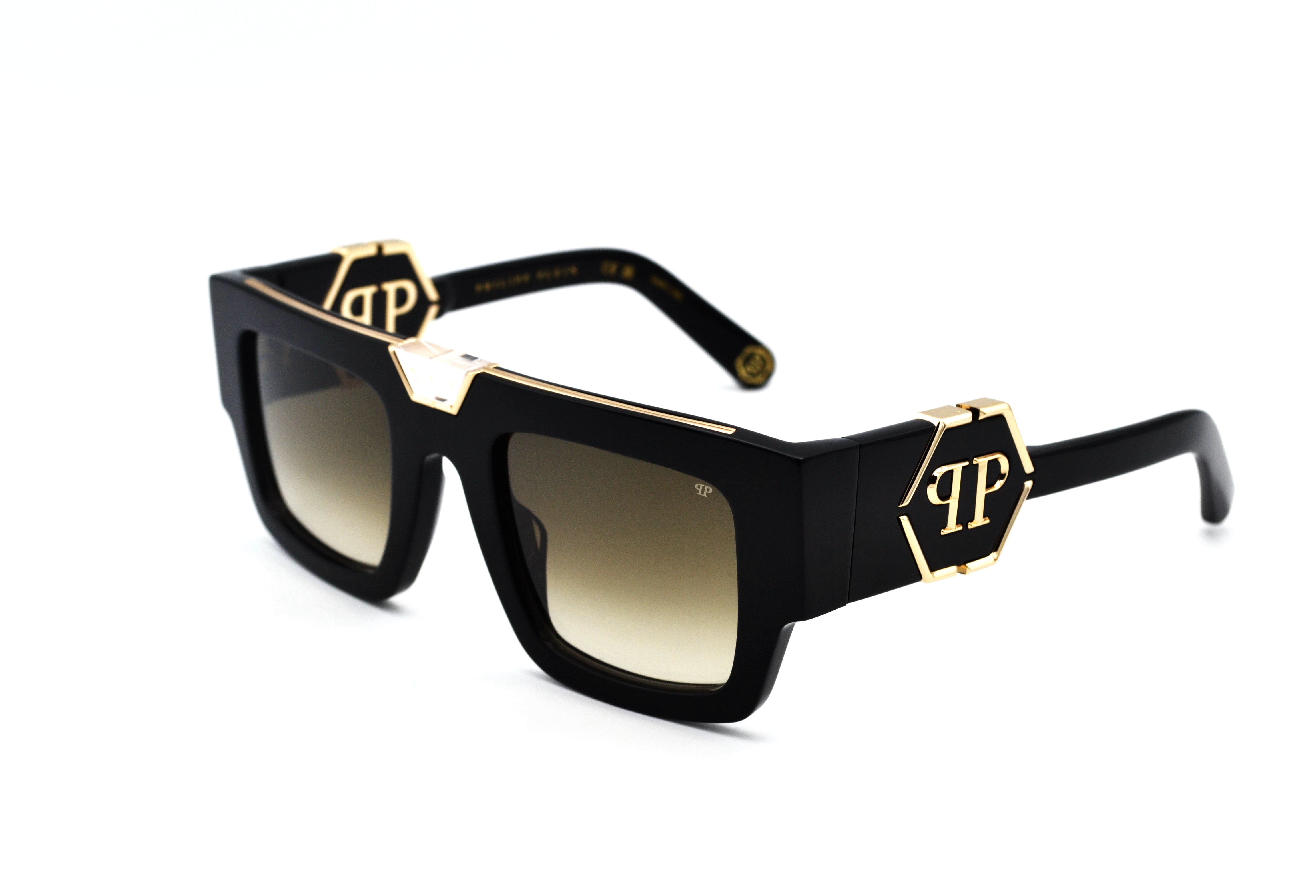 Gafas de sol Philipp Plein - PLEIN GLOOM SPP092  Diseño de acetato y metal dorado para hombre