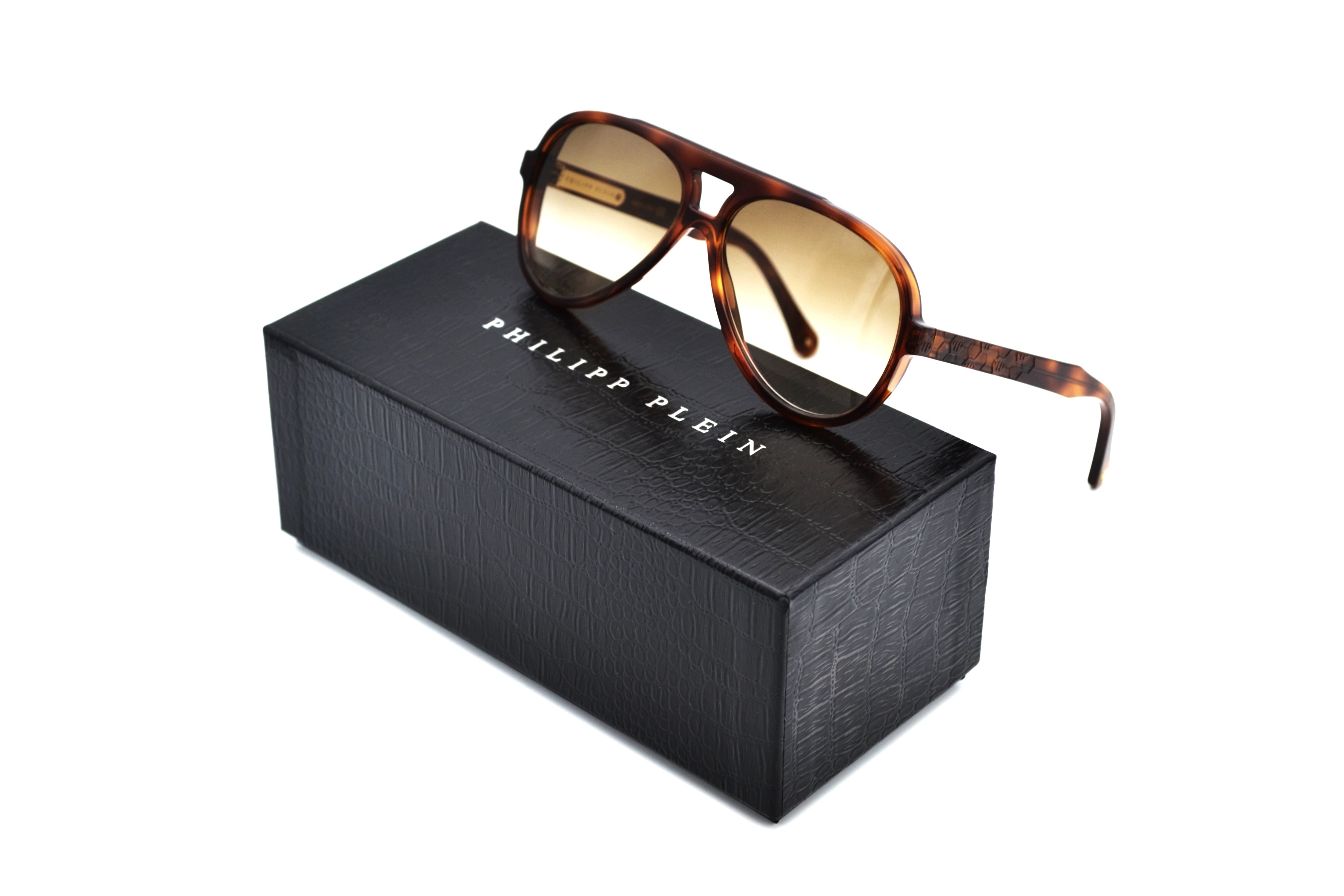 Philipp Plein Sunglasses - MES0107 GOZG Havana Brown Acetate Design for Men