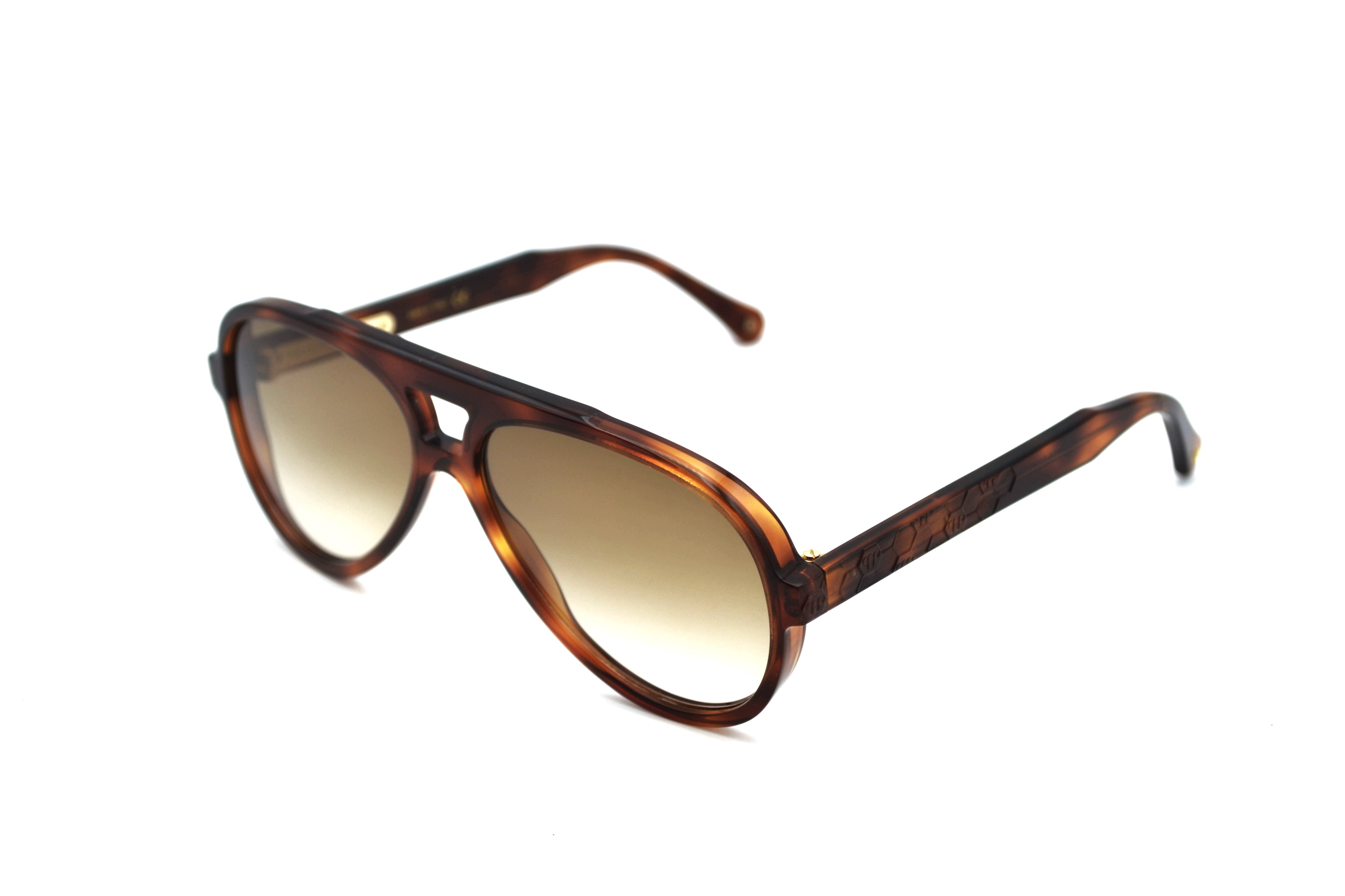 Gafas de sol Philipp Plein - MES0107 GOZG Diseño de acetato marrón havana para hombre