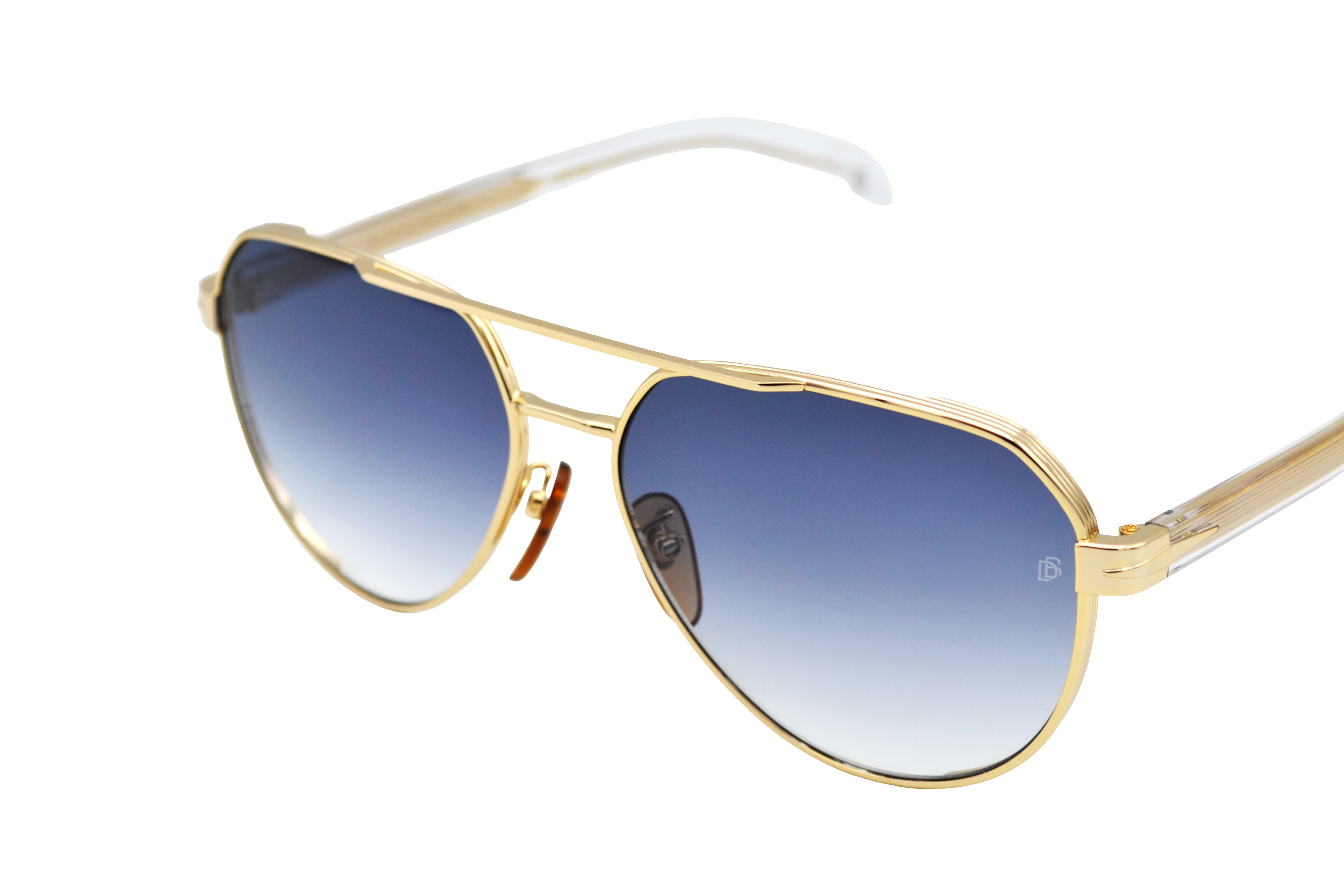 Gafas de sol David Beckham DB1121 - Diseño de aviador de metal dorado para hombre