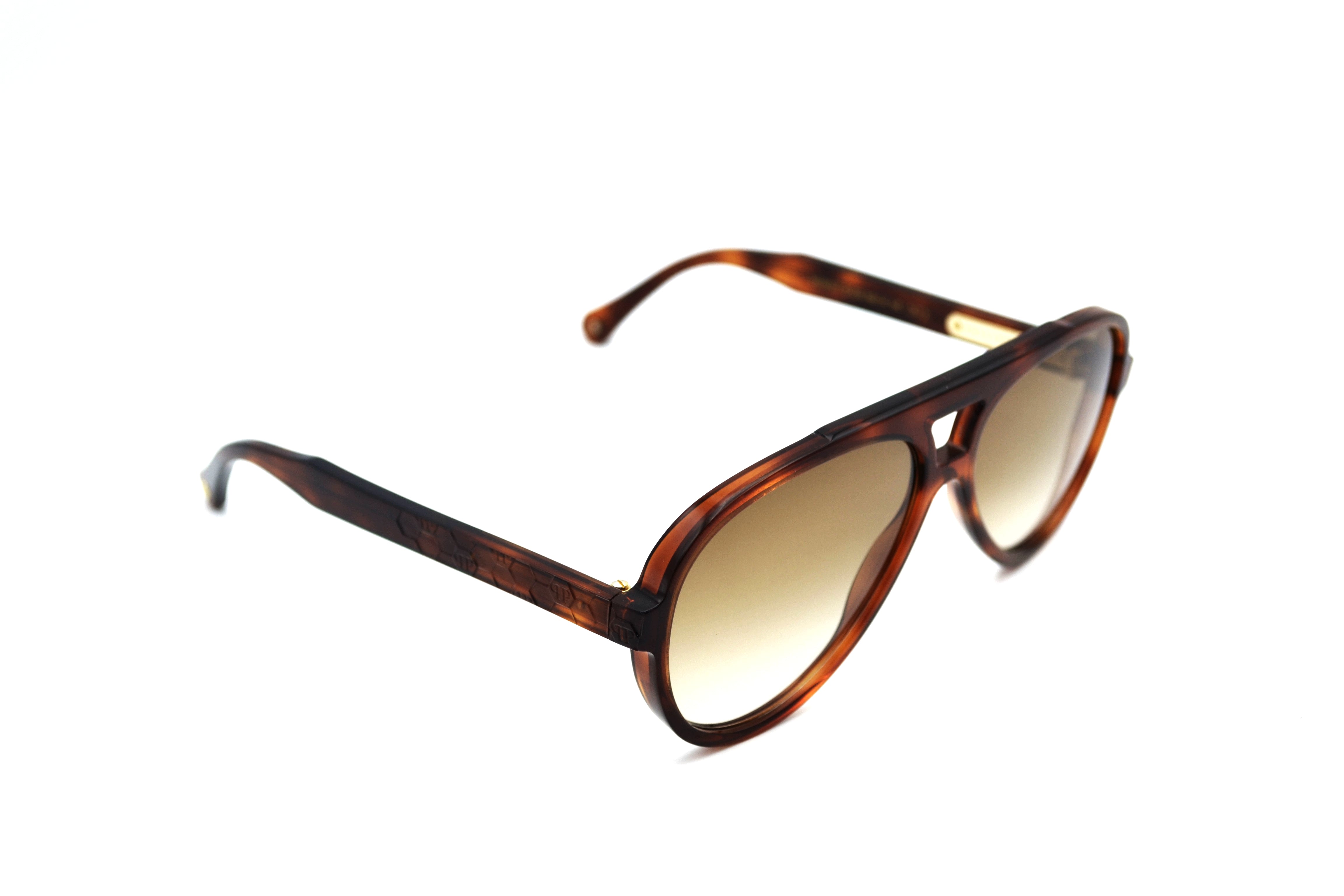 Philipp Plein Sunglasses - MES0107 GOZG Havana Brown Acetate Design for Men