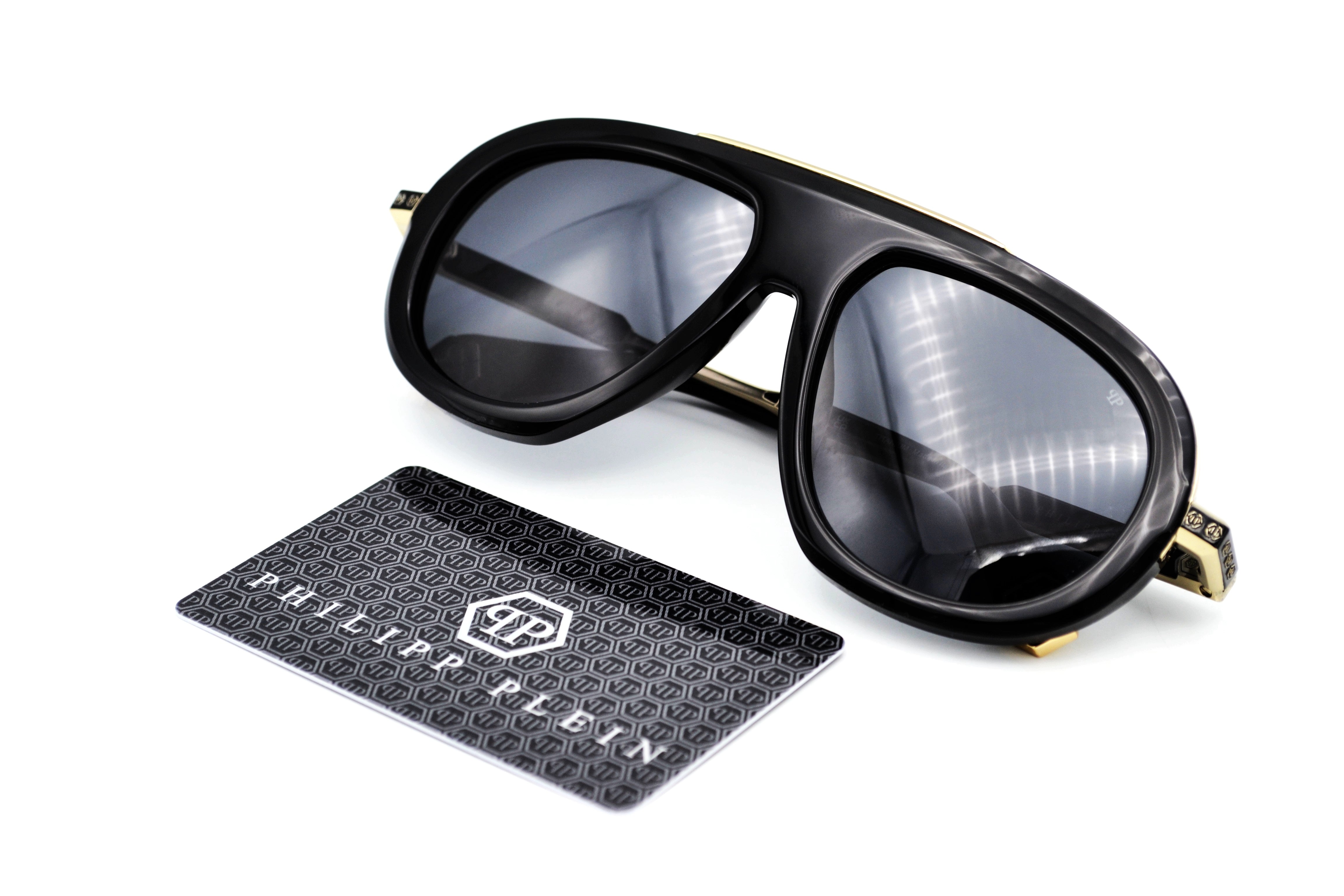 Gafas de sol Philipp Plein - PLEIN LEGACY SPP151 0700 Diseño de titanio y acetato para hombre