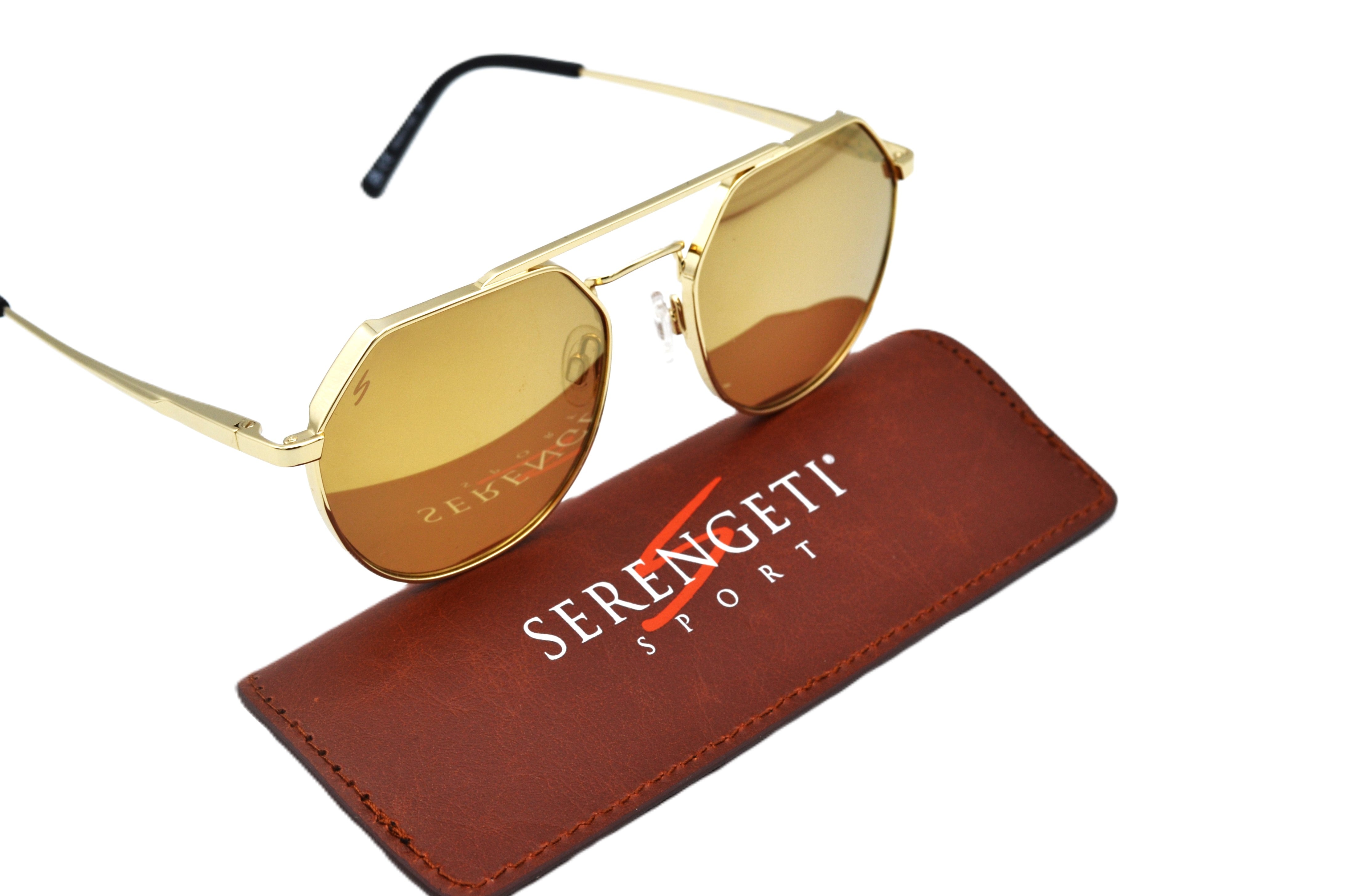 Gafas de sol Serengeti SHELBY SS533003 Diseño de metal dorado, unisex