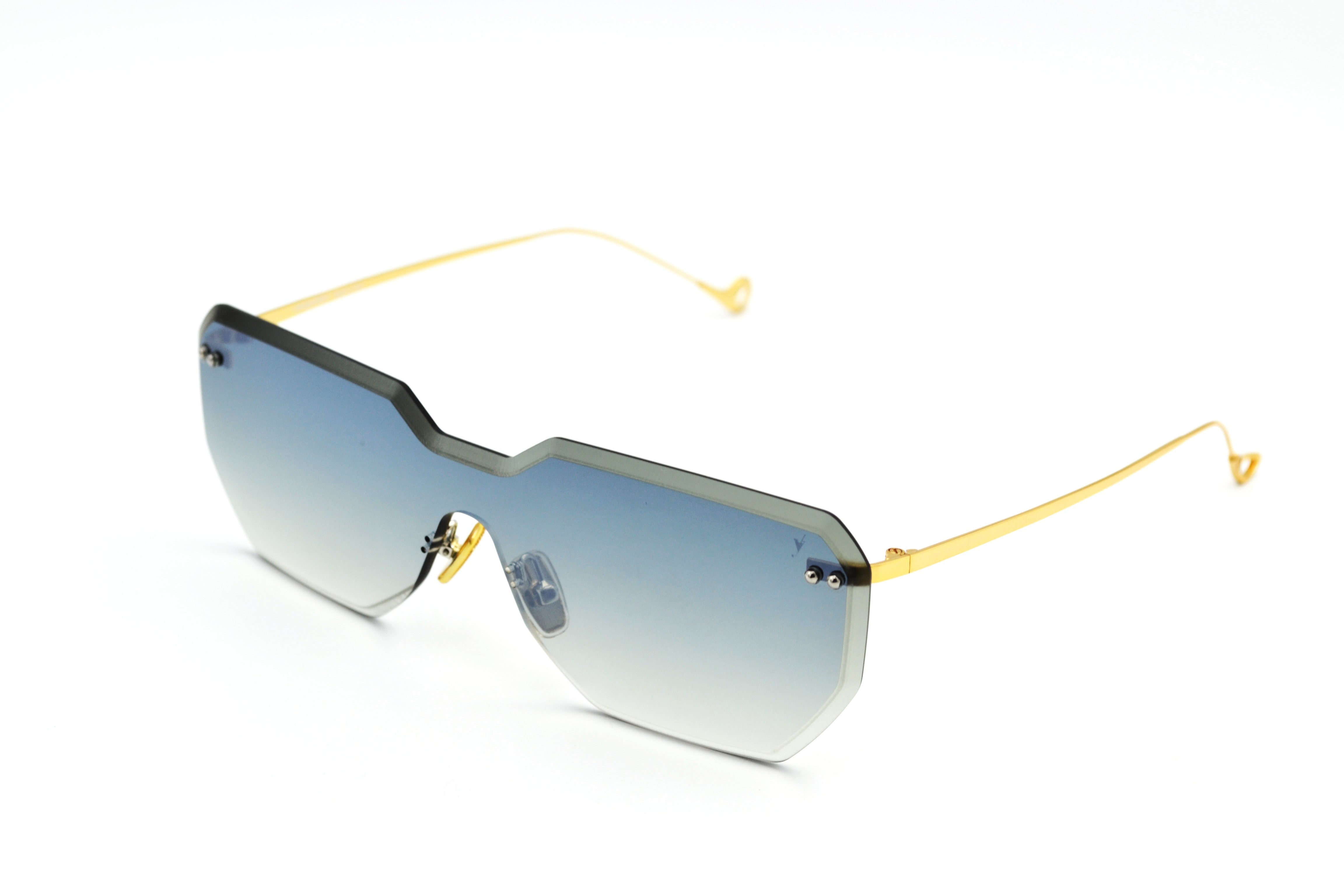 Gafas de sol Eyepetizer- BRICKEL, diseño rimless y metal dorado, para mujer