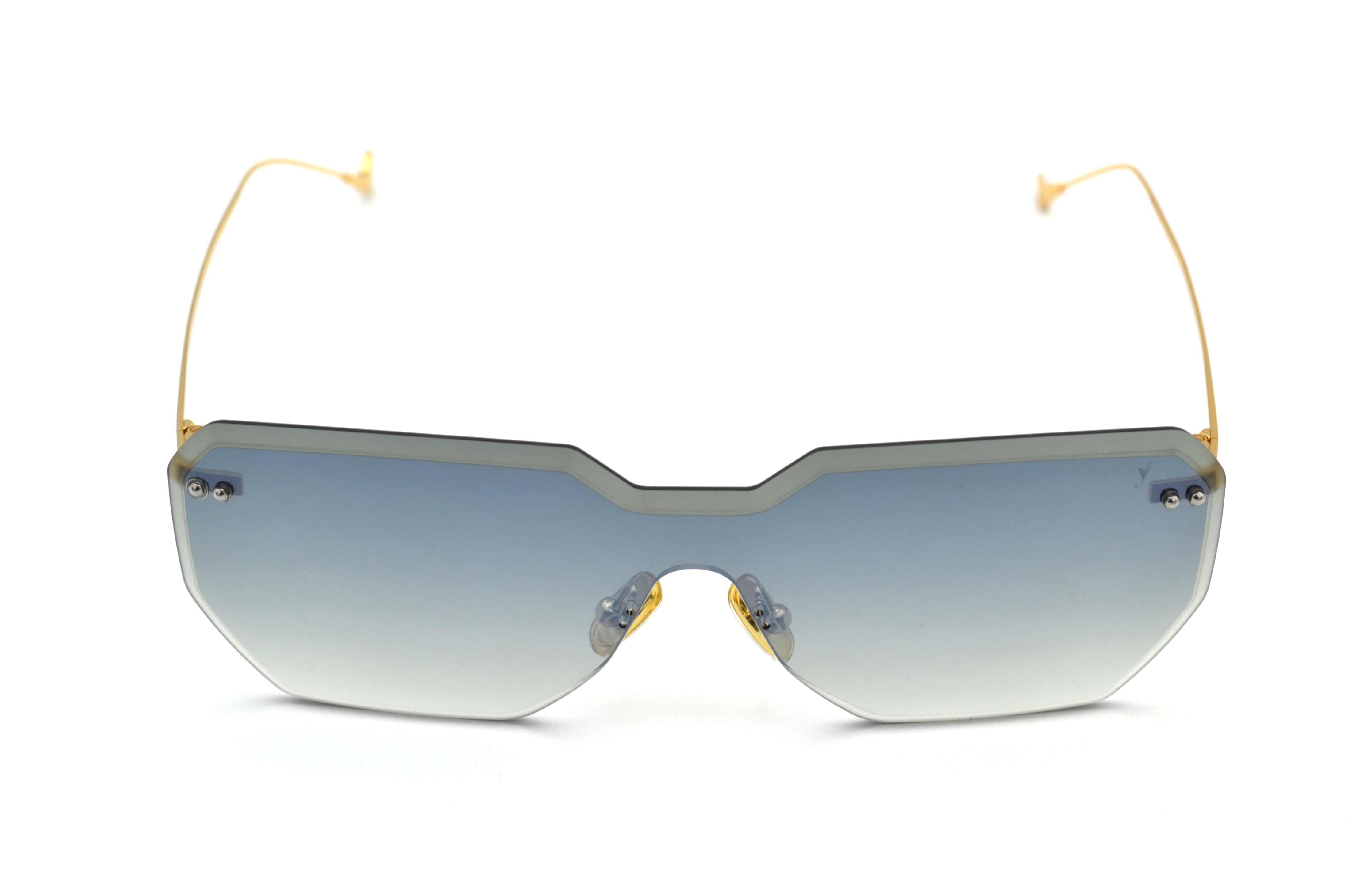 Gafas de sol Eyepetizer- BRICKEL, diseño rimless y metal dorado, para mujer