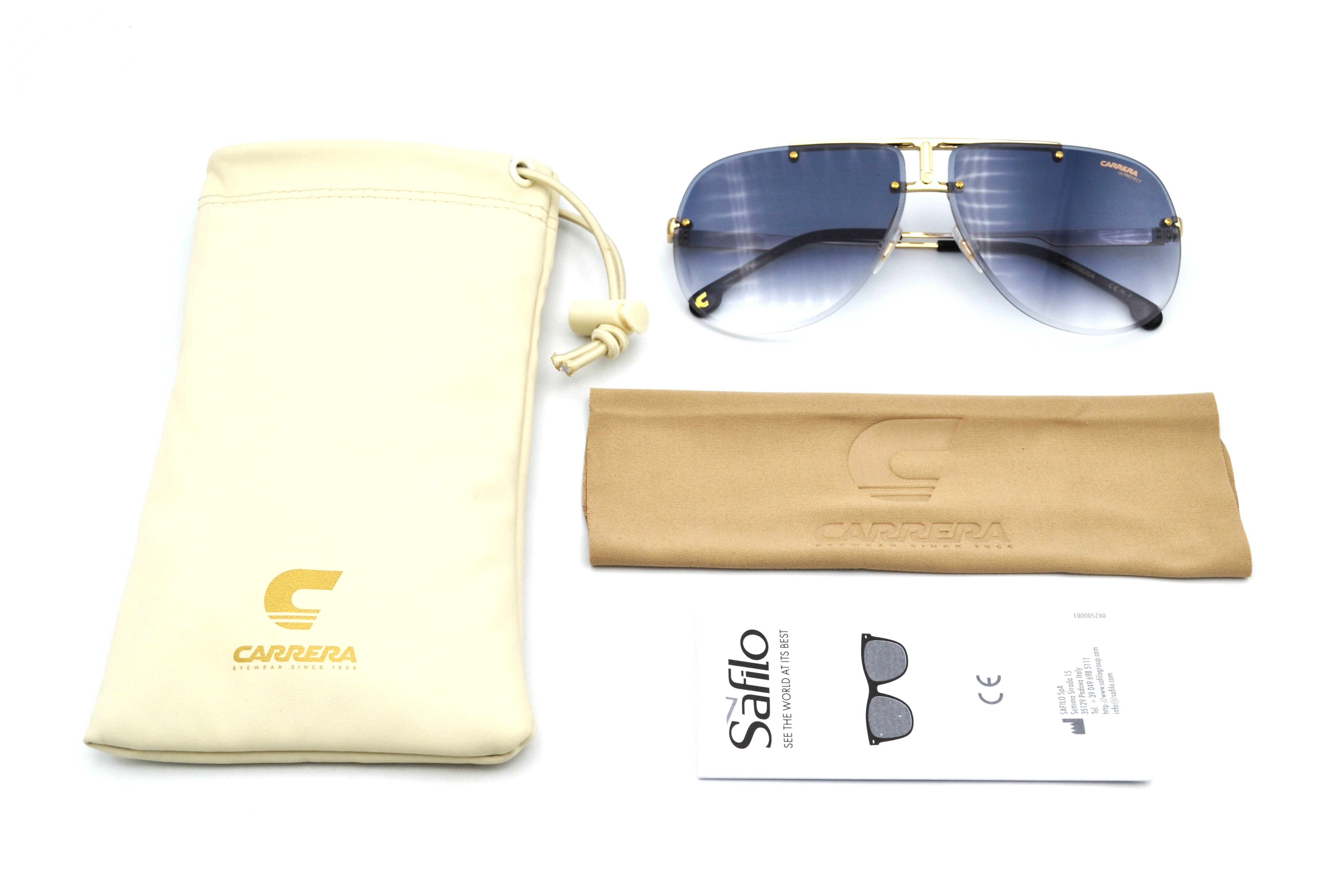 CARRERA sunglasses for men, rectangular design, gold metal 1052S RHL08