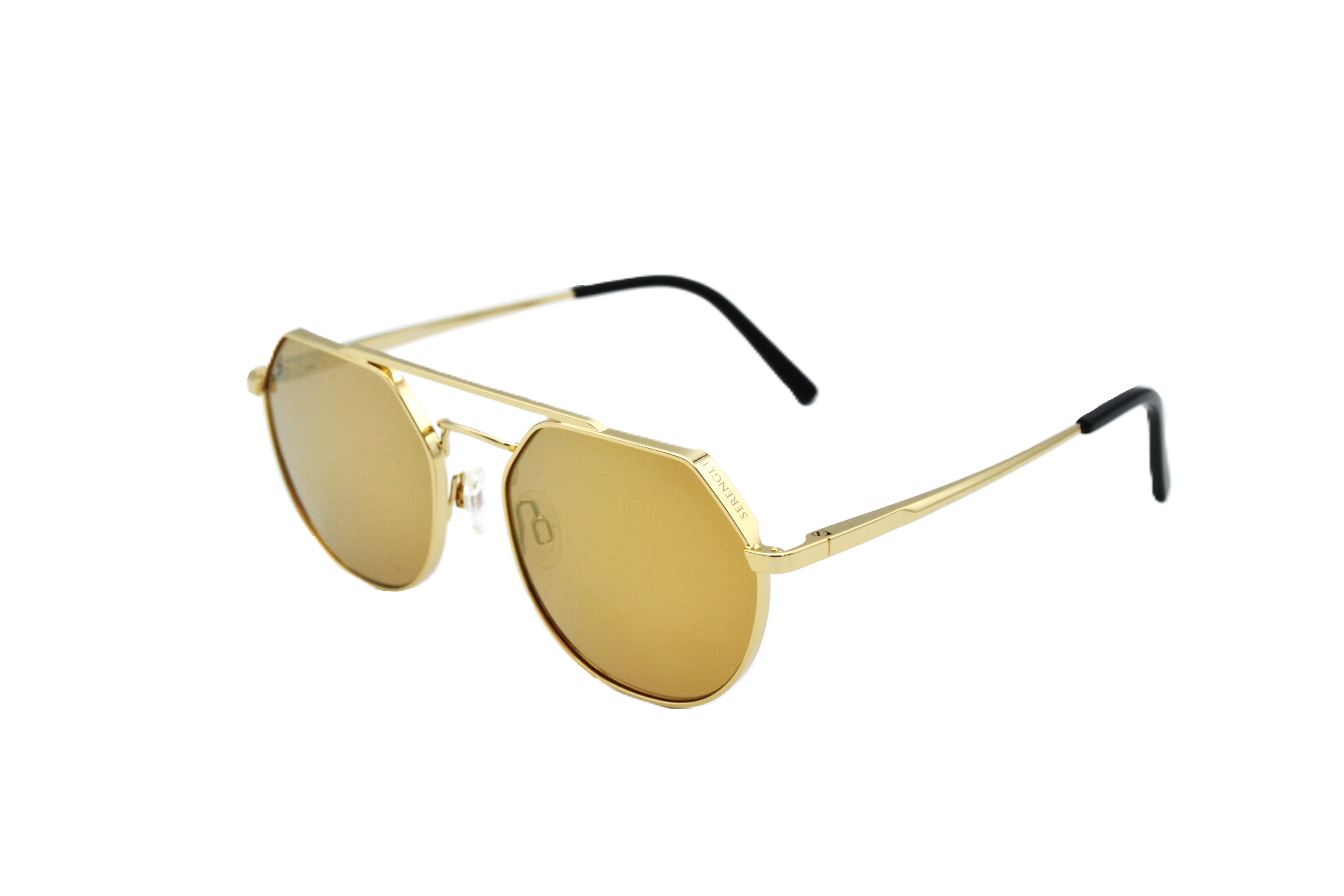 Gafas de sol Serengeti SHELBY SS533003 Diseño de metal dorado, unisex