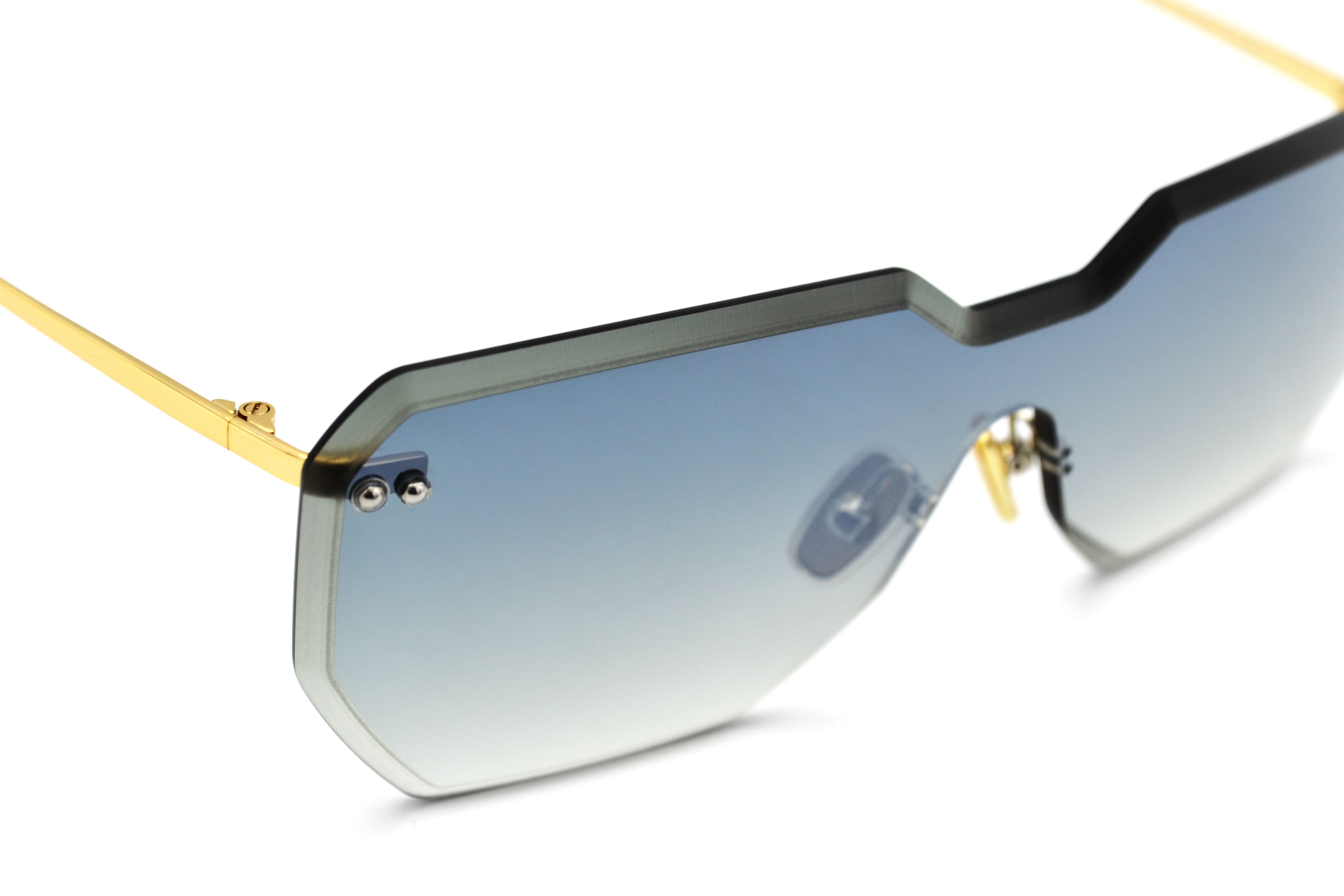 Gafas de sol Eyepetizer- BRICKEL, diseño rimless y metal dorado, para mujer
