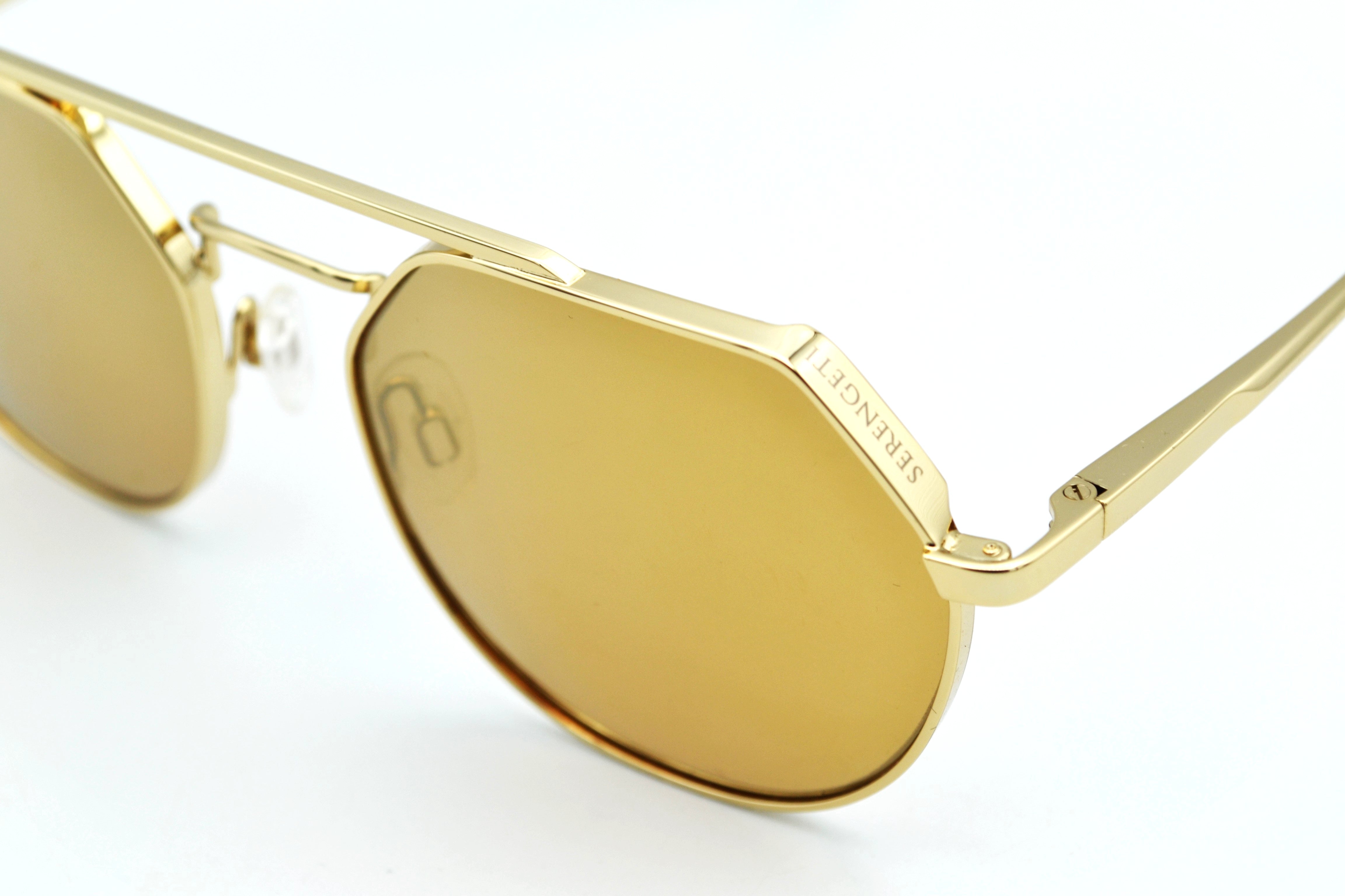 Gafas de sol Serengeti SHELBY SS533003 Diseño de metal dorado, unisex