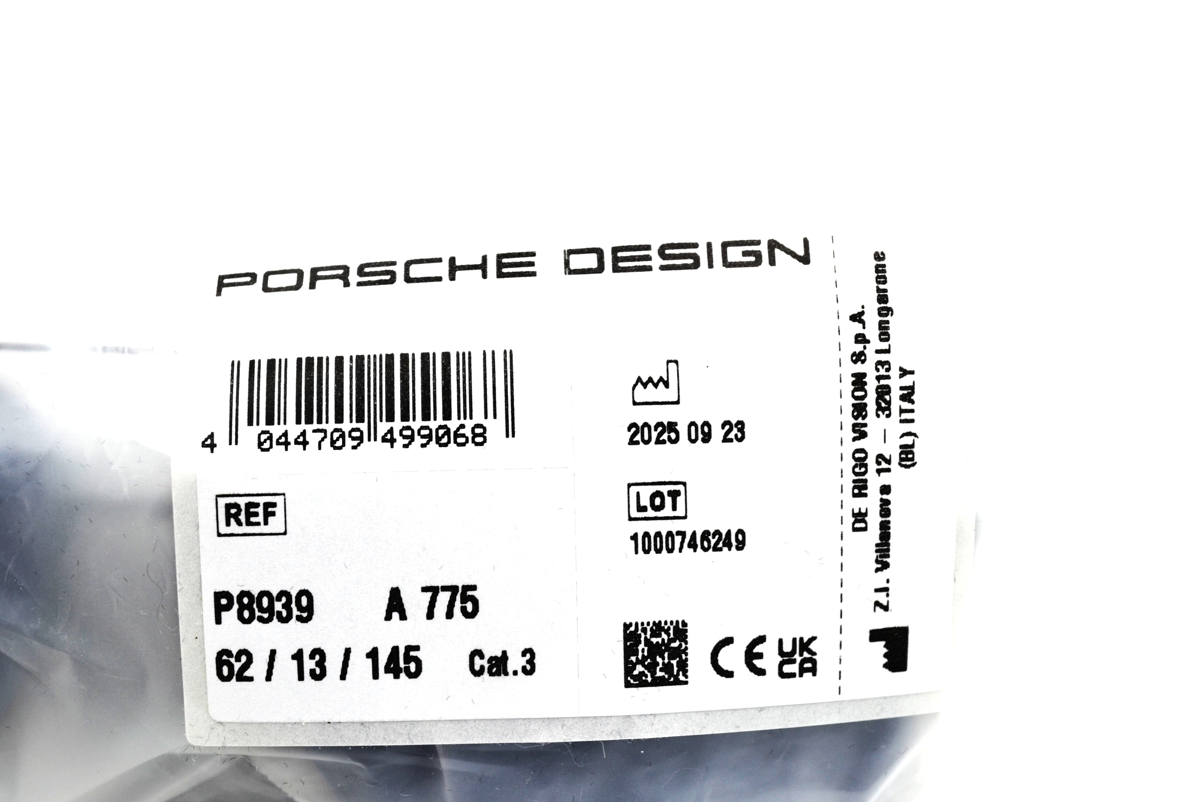 Gafas de sol Porsche Design P8939A TITANIUM - fabricada en Italia por De Rigo, para hombre