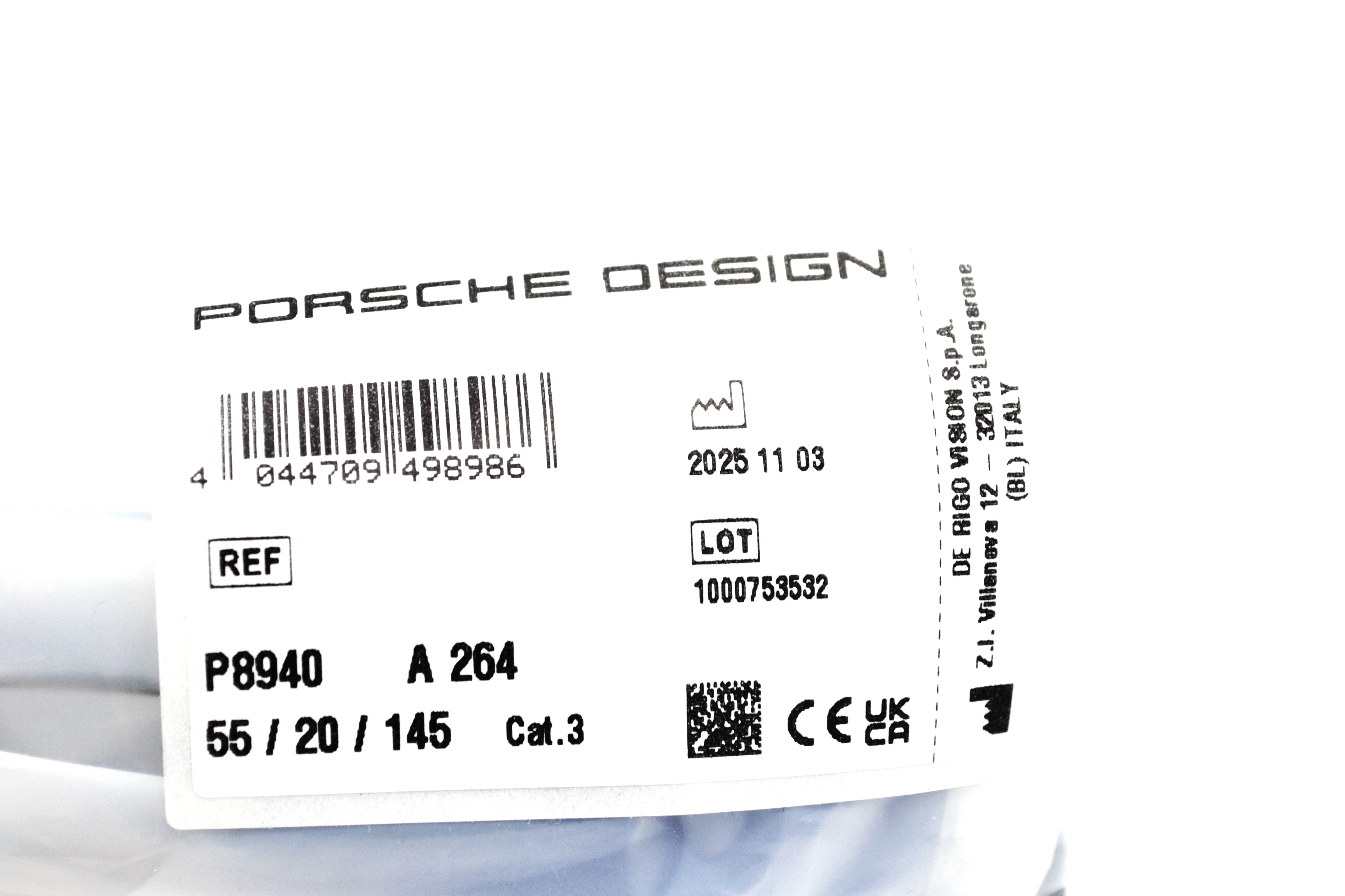 Gafas de sol Porsche Design P8940A TITANIUM - fabricada en Italia por De Rigo, para hombre