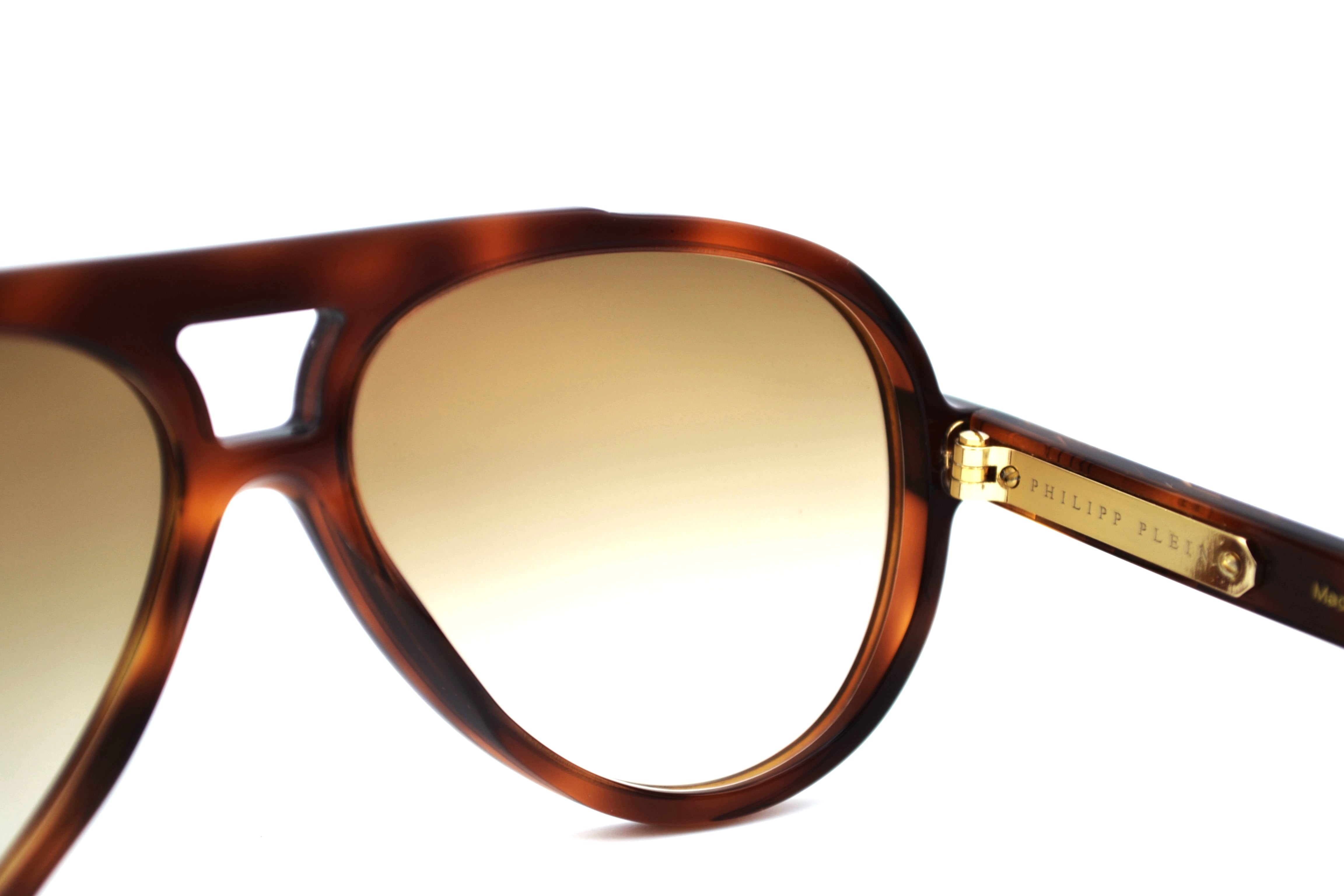 Philipp Plein Sunglasses - MES0107 GOZG Havana Brown Acetate Design for Men