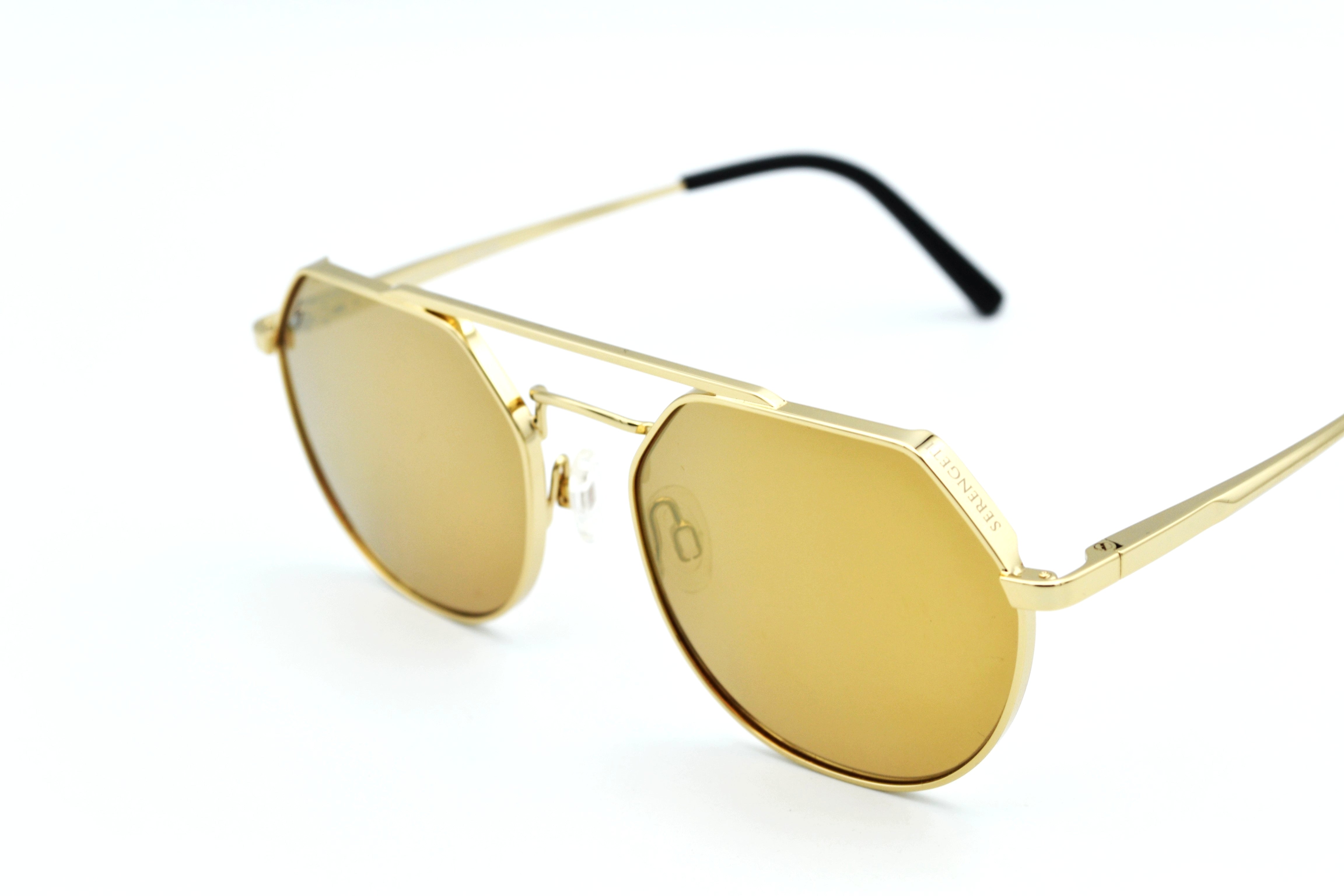 Gafas de sol Serengeti SHELBY SS533003 Diseño de metal dorado, unisex