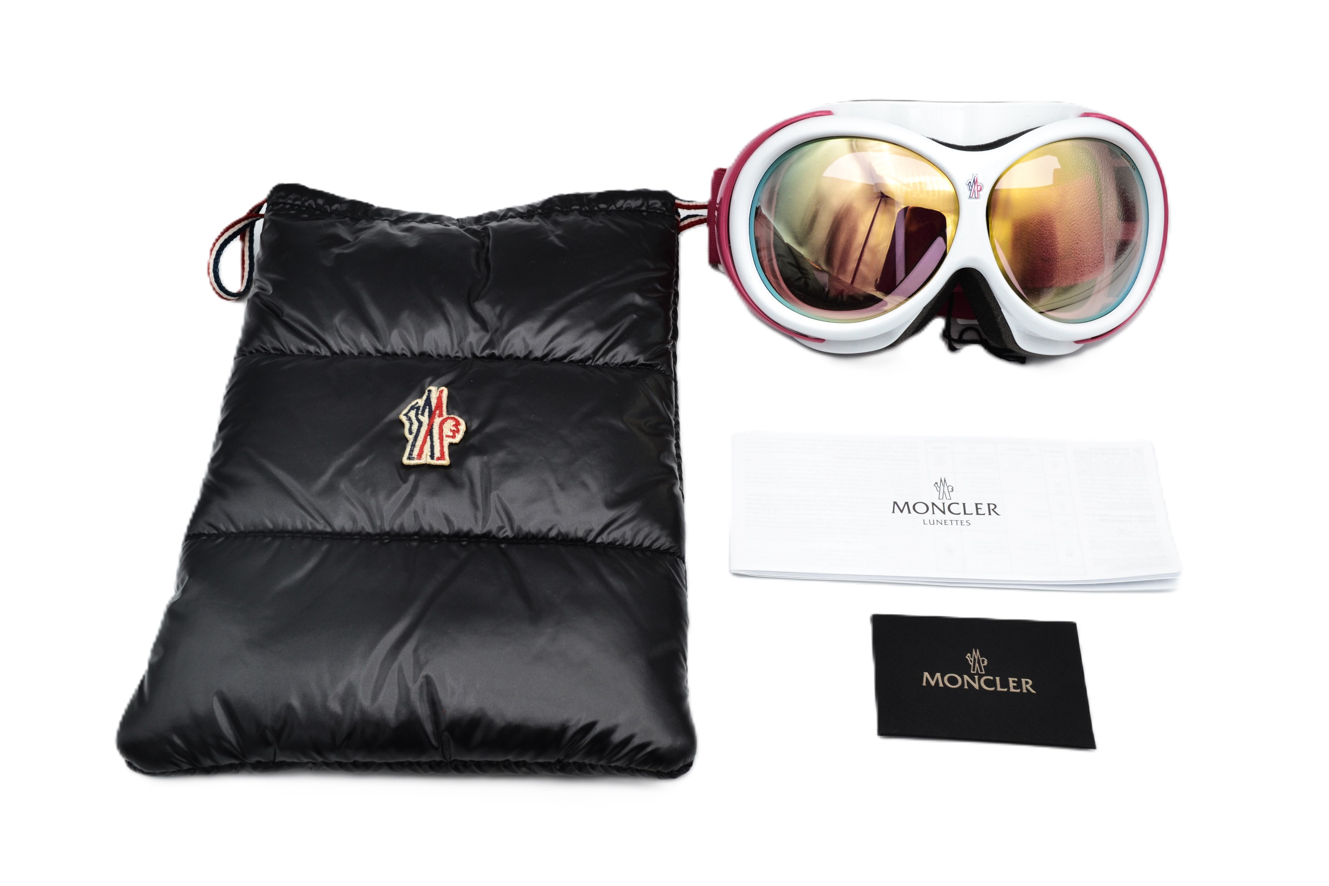 Gafas de sol Moncler, Moncler Goggle ML0130S 21U color blanco y rosa unisex