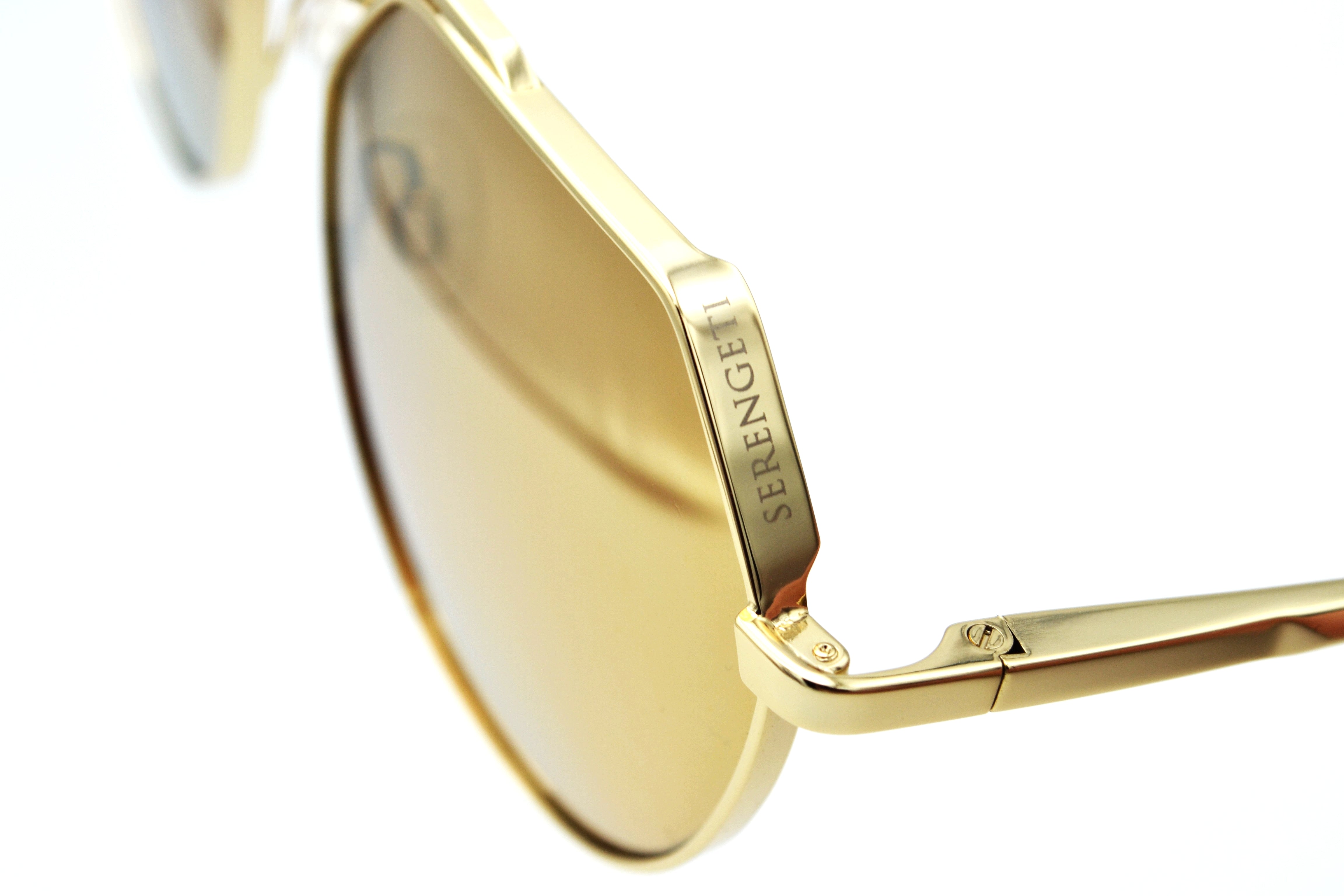 Gafas de sol Serengeti SHELBY SS533003 Diseño de metal dorado, unisex