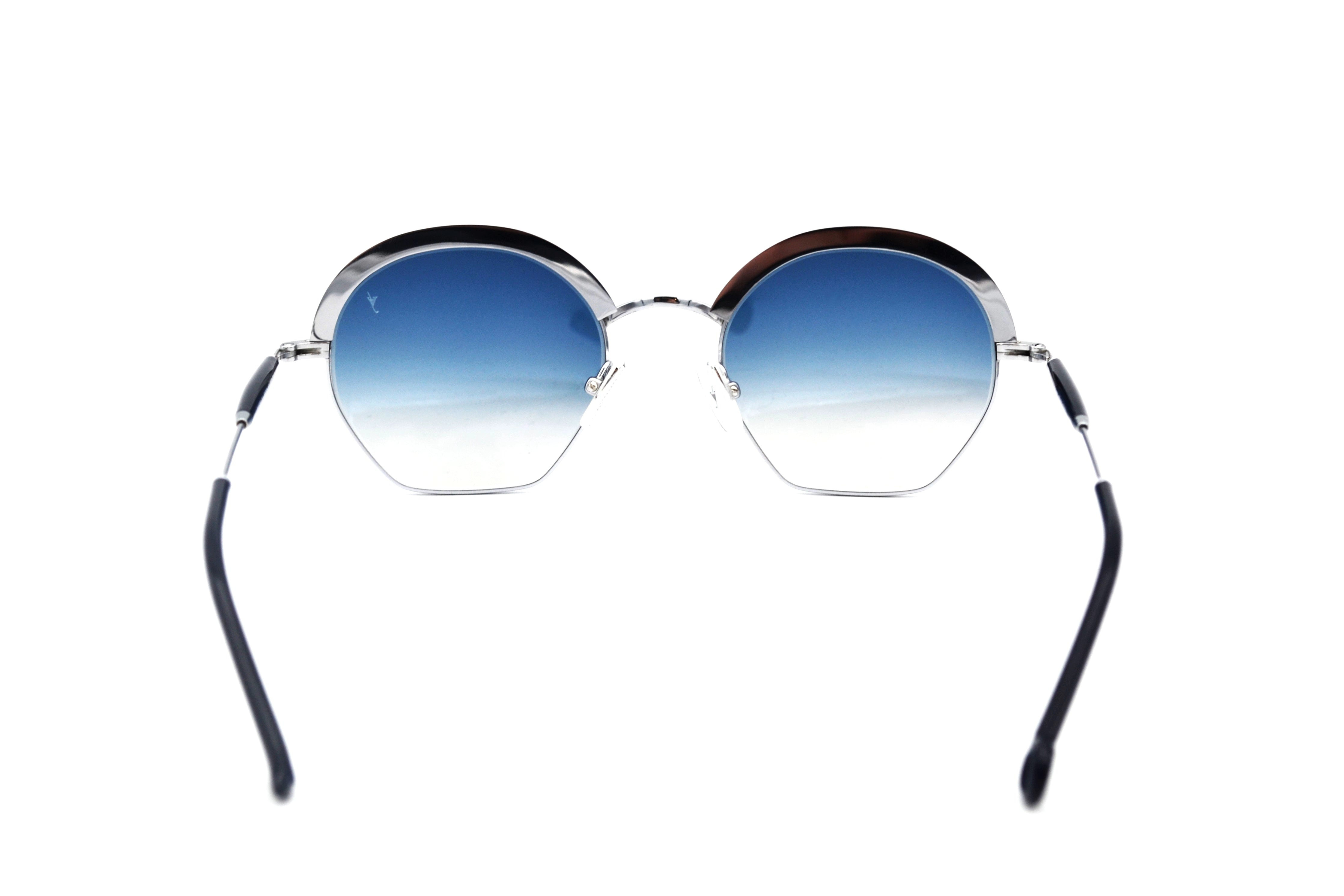 Gafas de sol Eyepetizer- LUMIERE, diseño redondo de metal plateado, para mujer