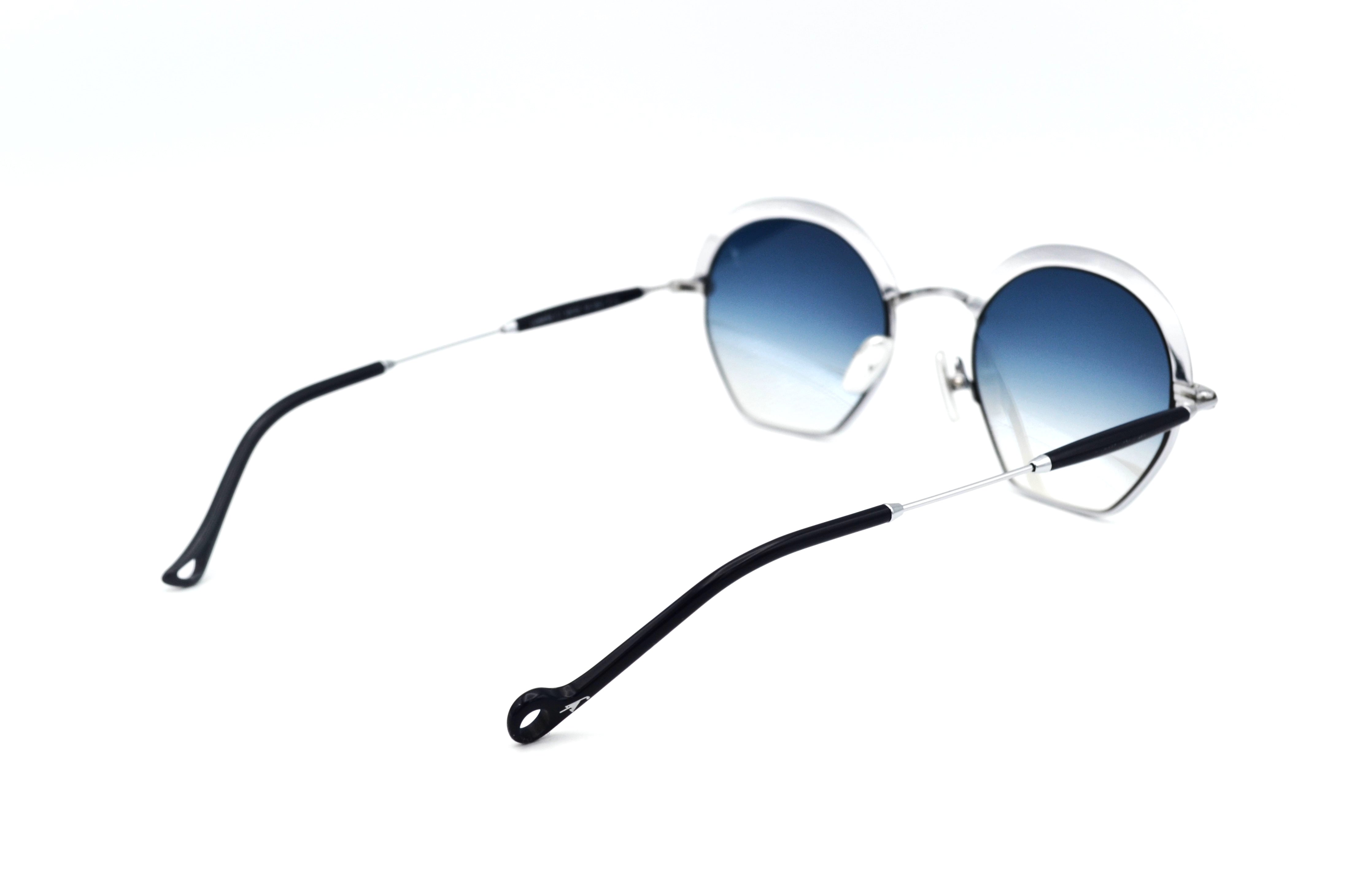 Gafas de sol Eyepetizer- LUMIERE, diseño redondo de metal plateado, para mujer