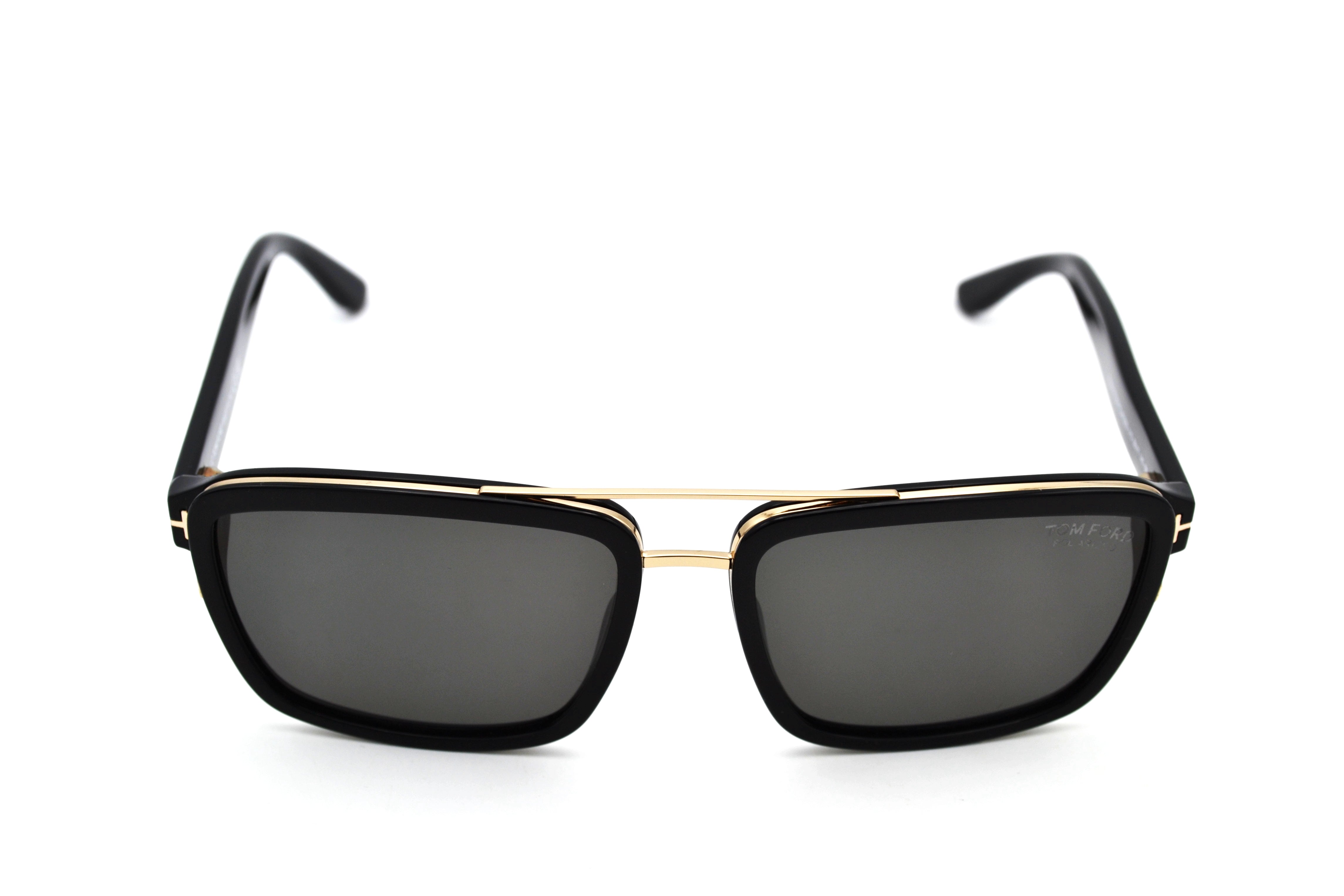 Gafas de sol Tom Ford ANDERS TF780 01D - Diseño rectangular acetato y metal dorado