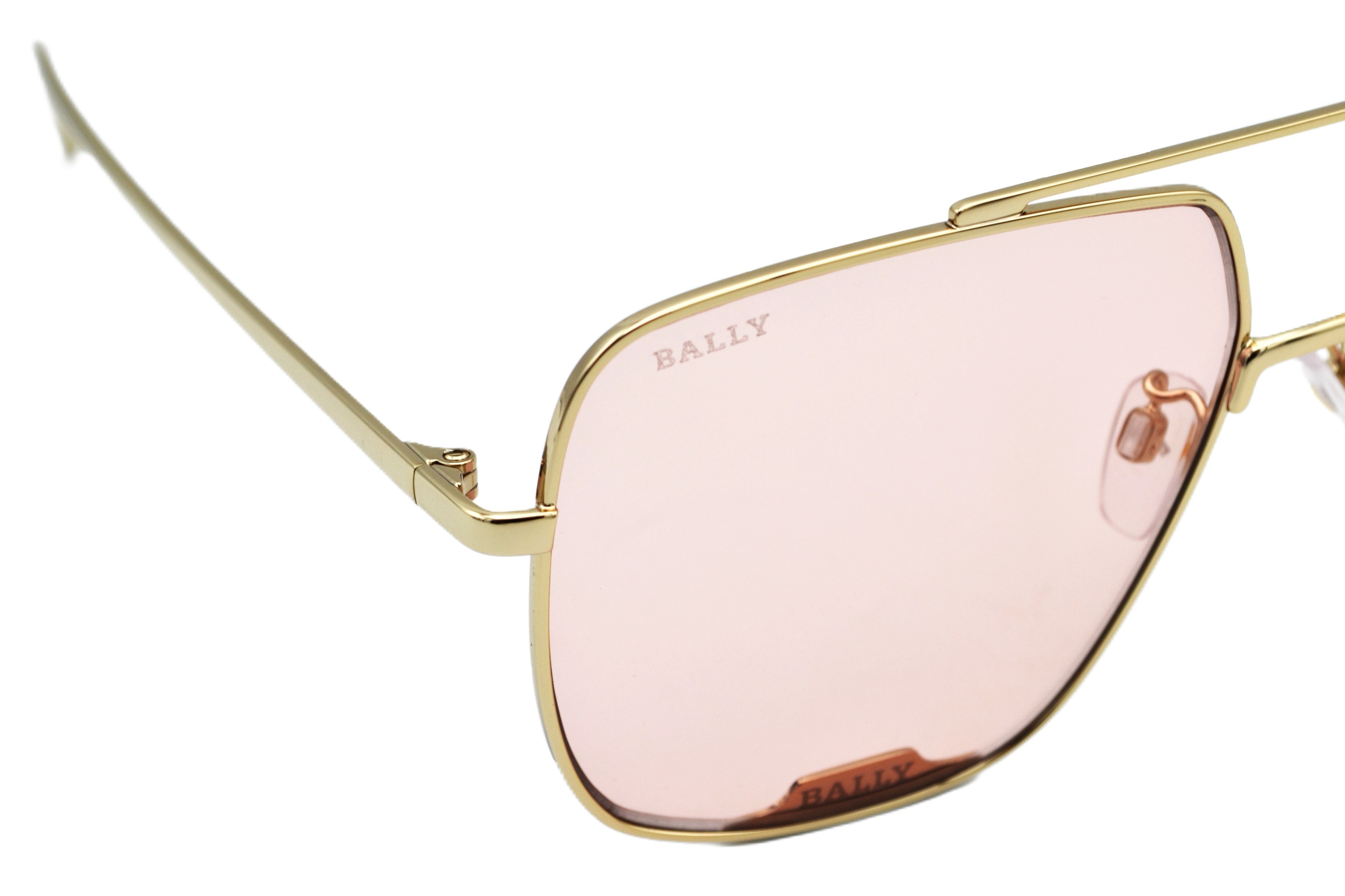 Gafas de sol Bally BY0017D 32Y - Diseño rectangular de metal dorado unisex