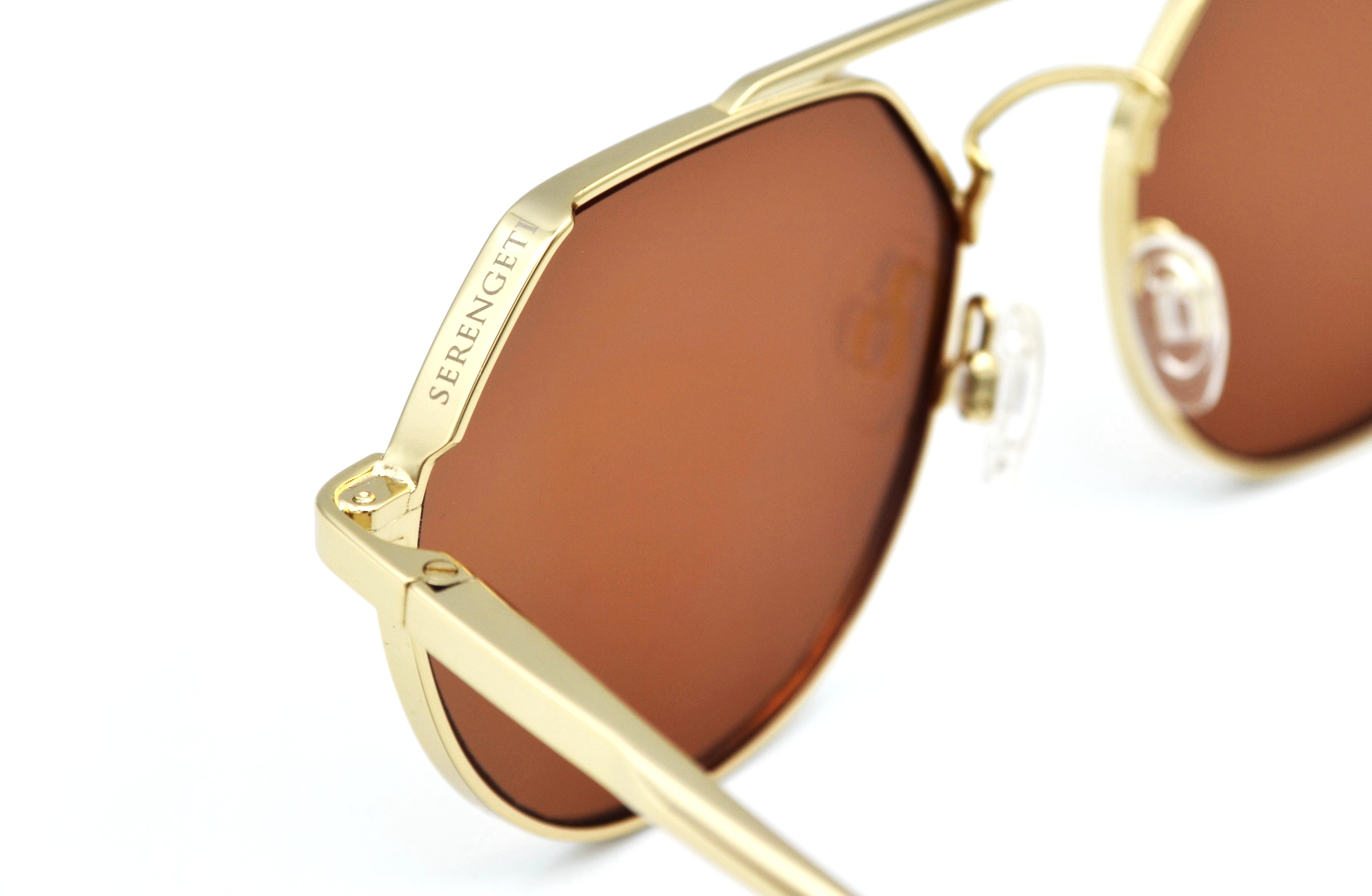 Gafas de sol Serengeti SHELBY SS533003 Diseño de metal dorado, unisex