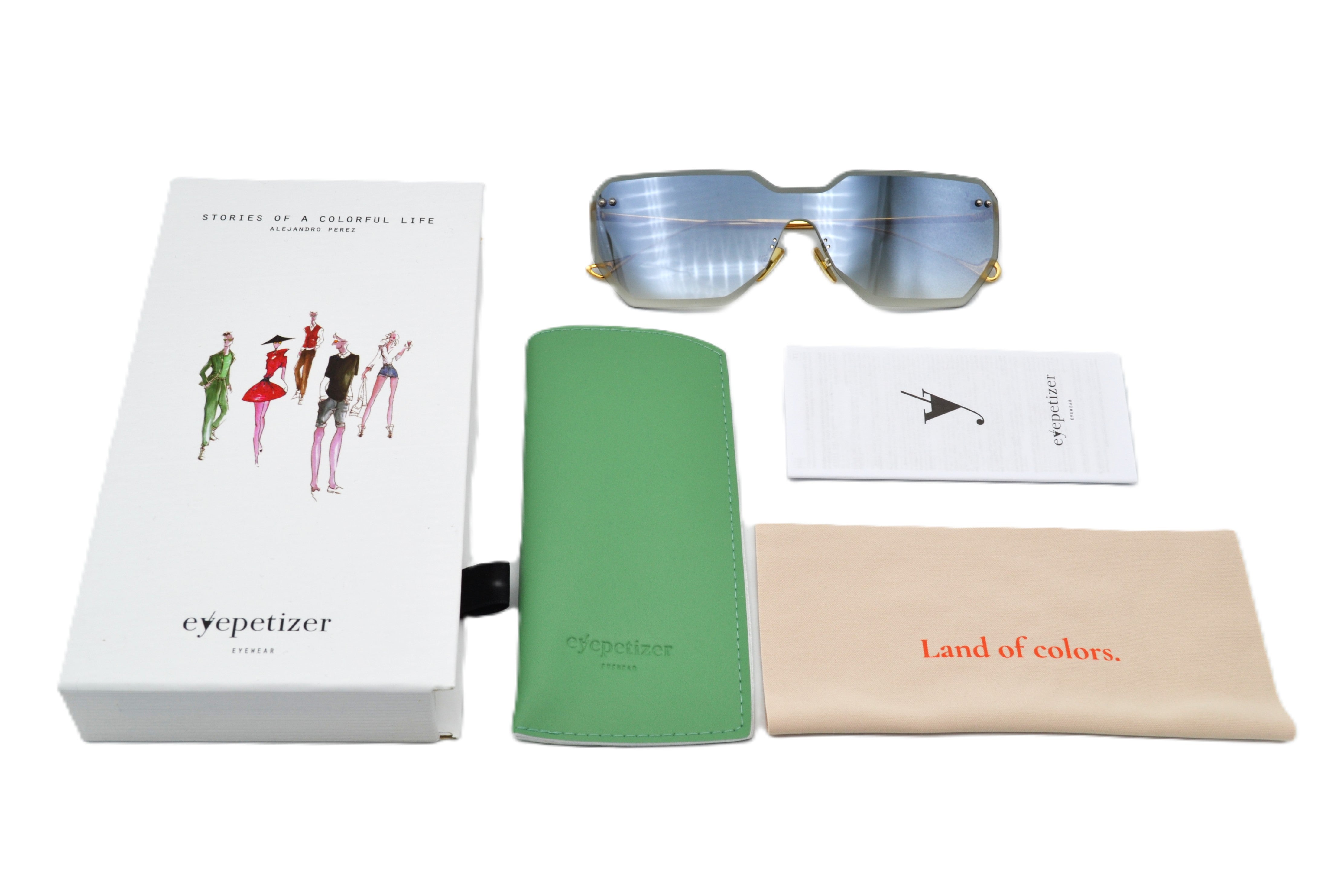 Gafas de sol Eyepetizer- BRICKEL, diseño rimless y metal dorado, para mujer