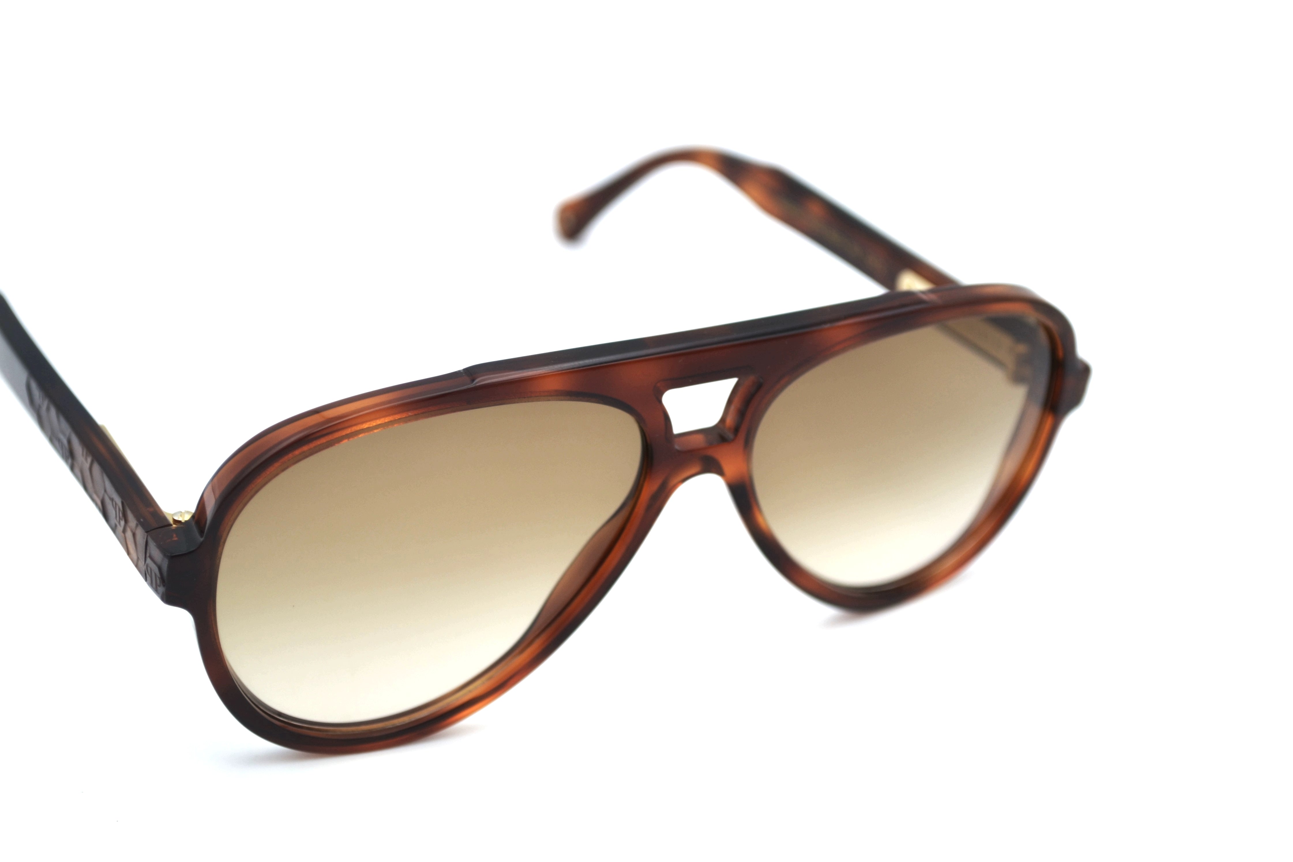 Philipp Plein Sunglasses - MES0107 GOZG Havana Brown Acetate Design for Men