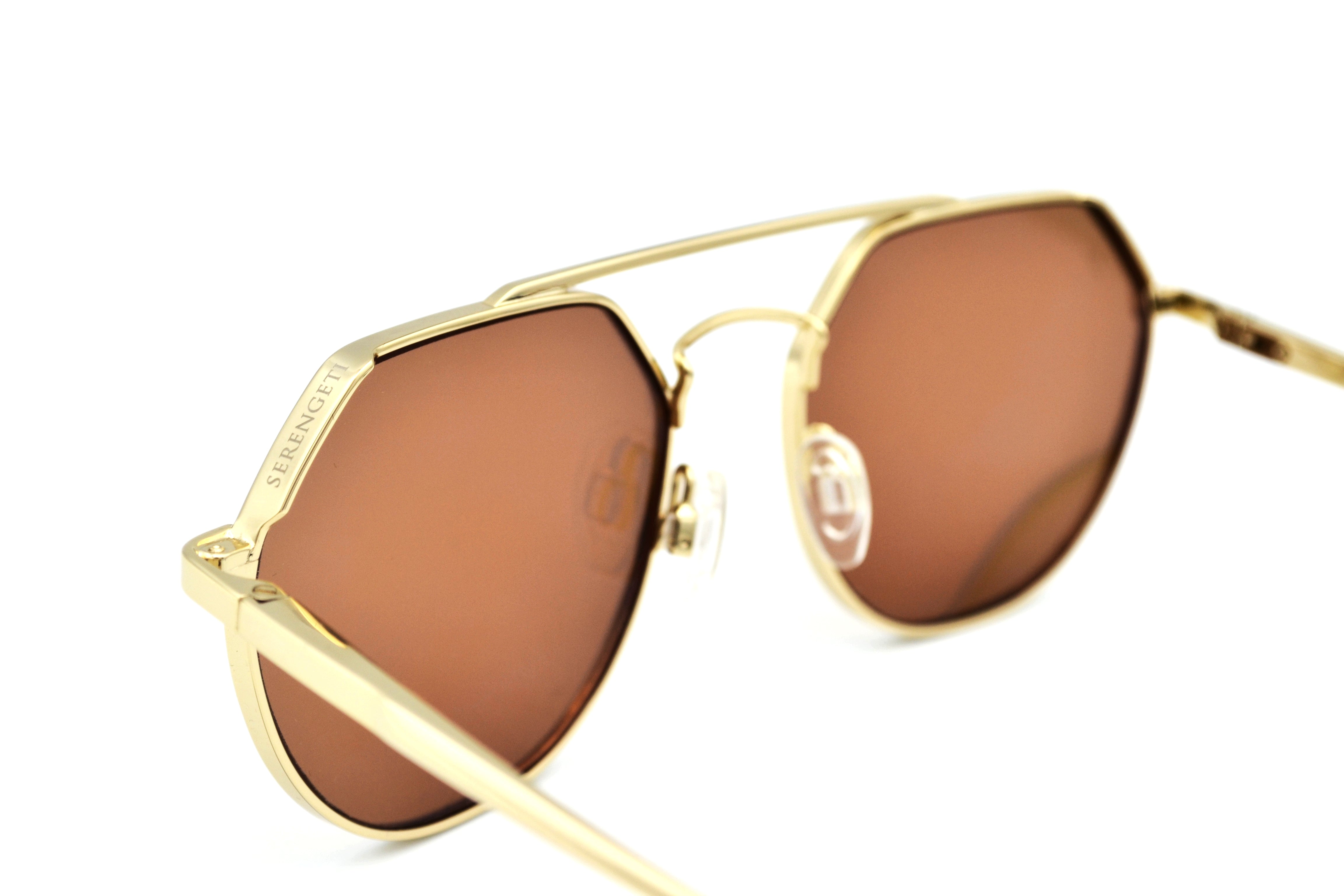 Gafas de sol Serengeti SHELBY SS533003 Diseño de metal dorado, unisex